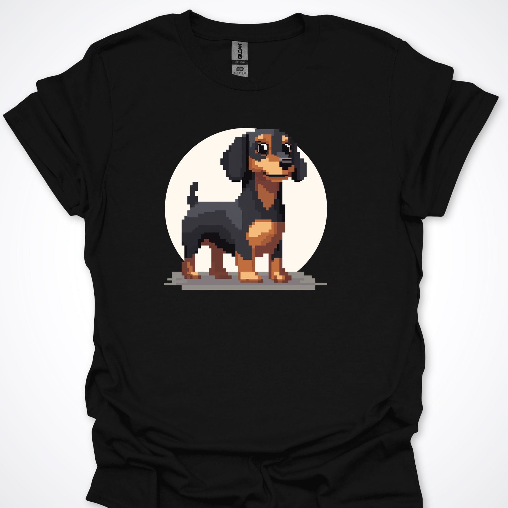 T-Shirt Black / S Pixel Town Dachshund Premium Unisex T-Shirt ReallyintoDogs