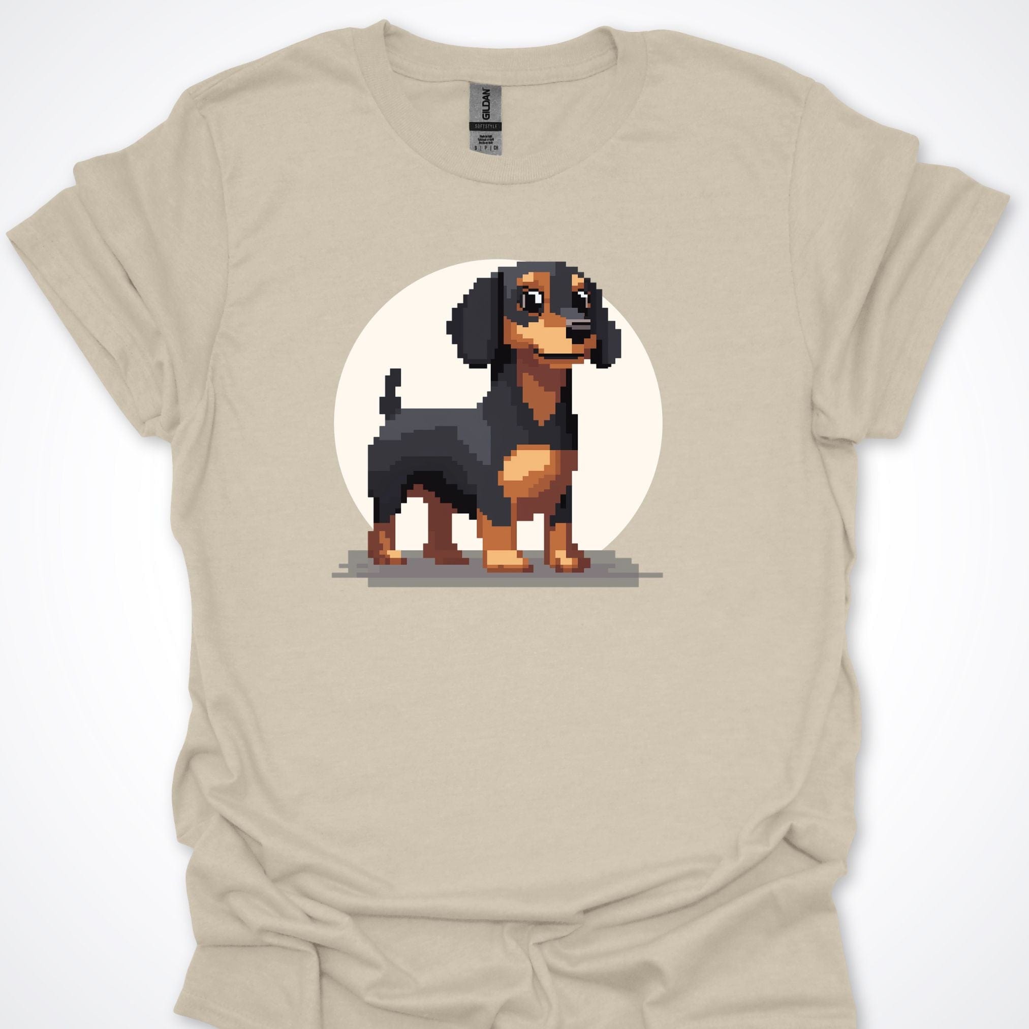 T-Shirt Natural / S Pixel Town Dachshund Premium Unisex T-Shirt ReallyintoDogs