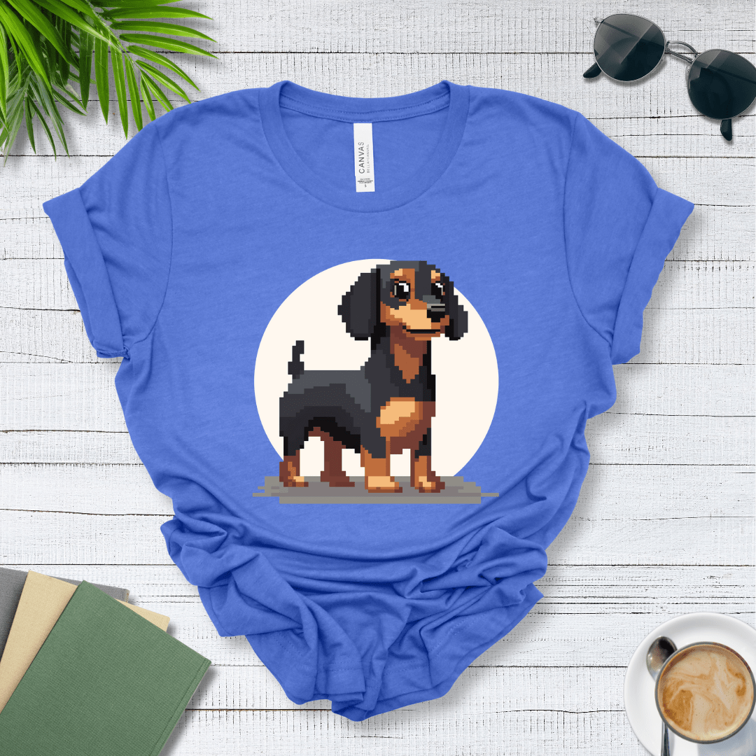 T-Shirt Heather True Royal / S Pixel Town Dachshund Premium Unisex Tee - Fun Casual Wear for Dog Lovers --reallyintothat