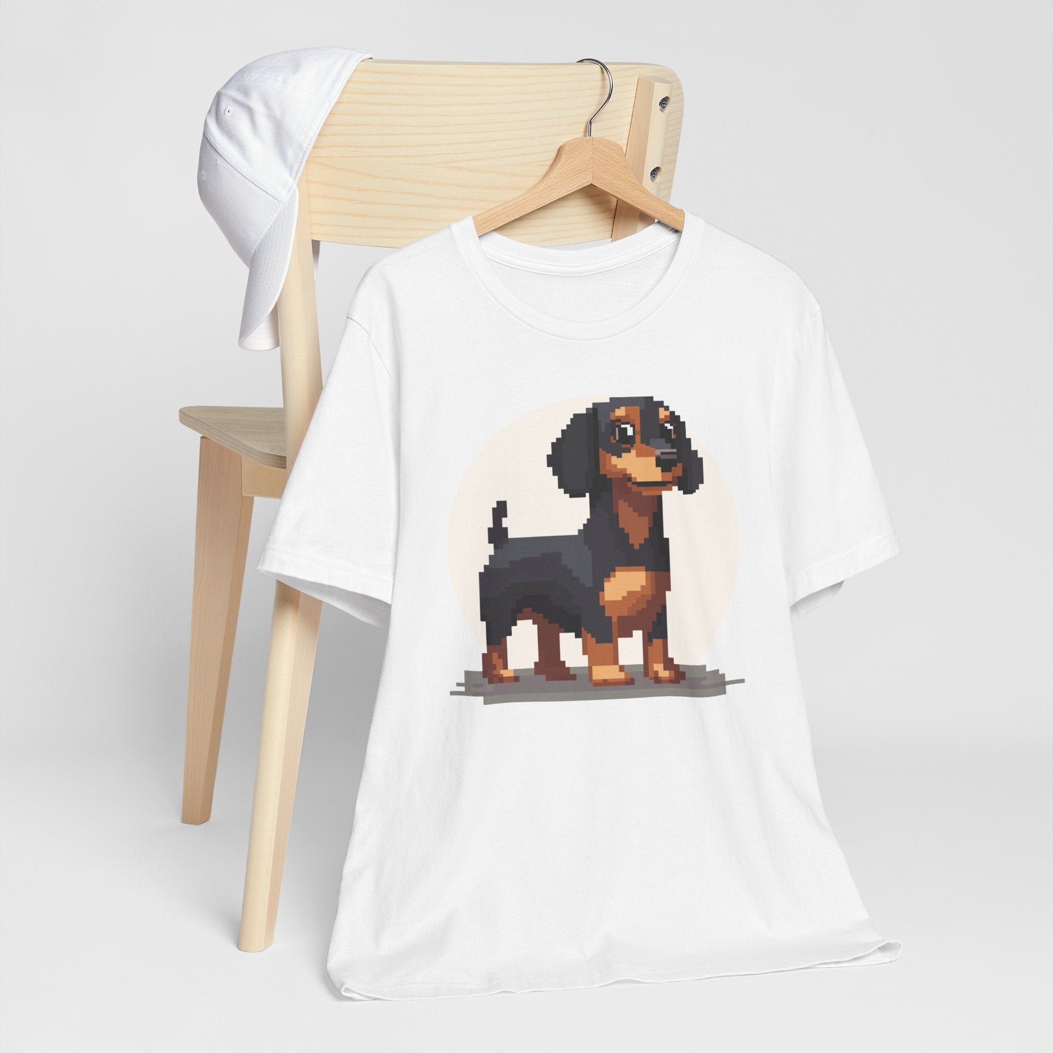 T-Shirt Pixel Town Dachshund Premium Unisex Tee - Fun Casual Wear for Dog Lovers --reallyintothat