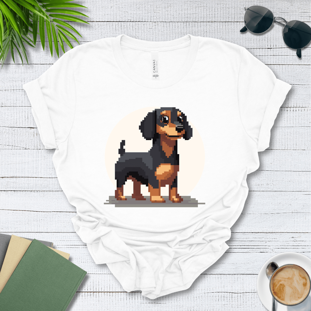 T-Shirt White / S Pixel Town Dachshund Premium Unisex Tee - Fun Casual Wear for Dog Lovers --reallyintothat