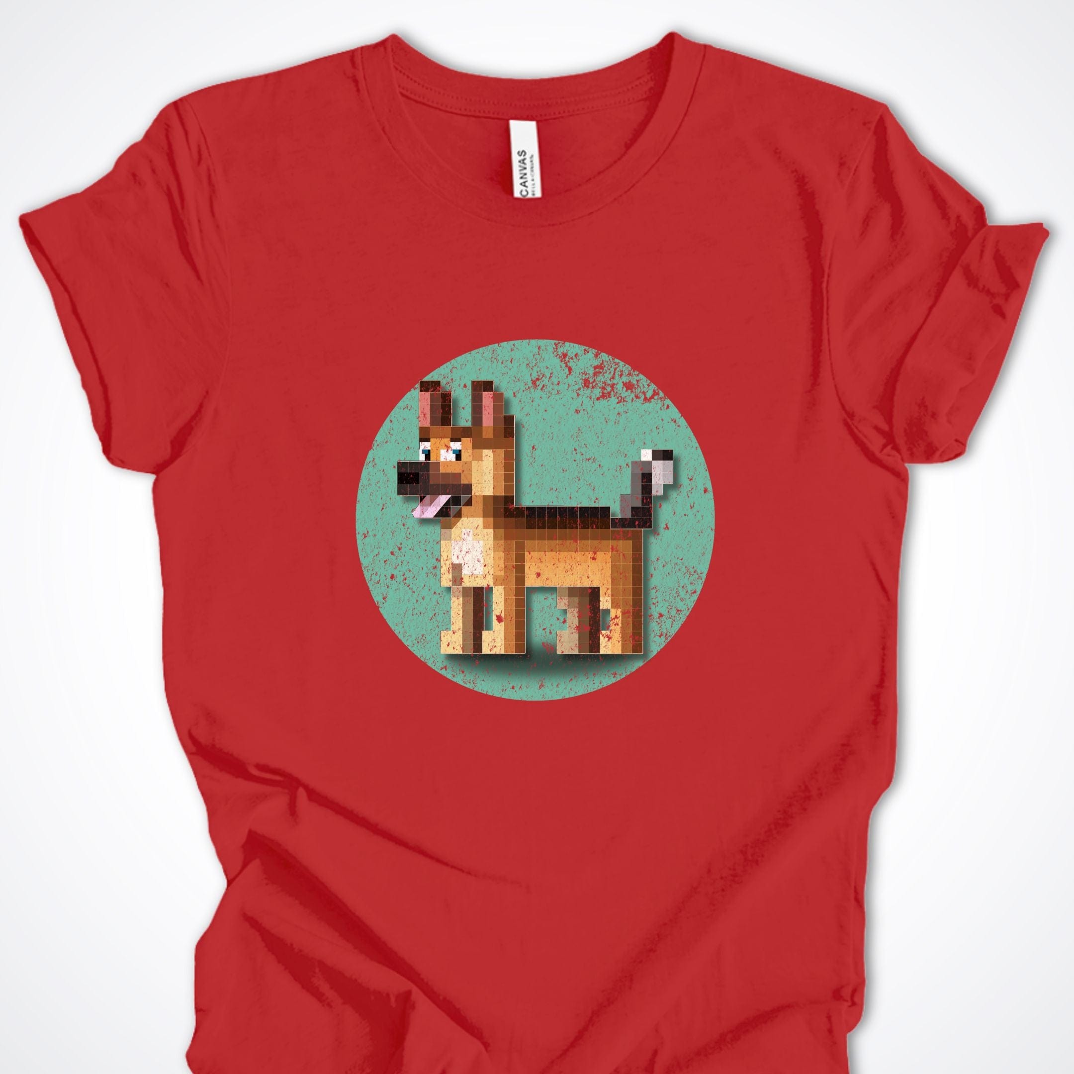 T-Shirt Athletic Heather / S Pixel Town German Shepherd Premium Unisex T-Shirt ReallyintoDogs