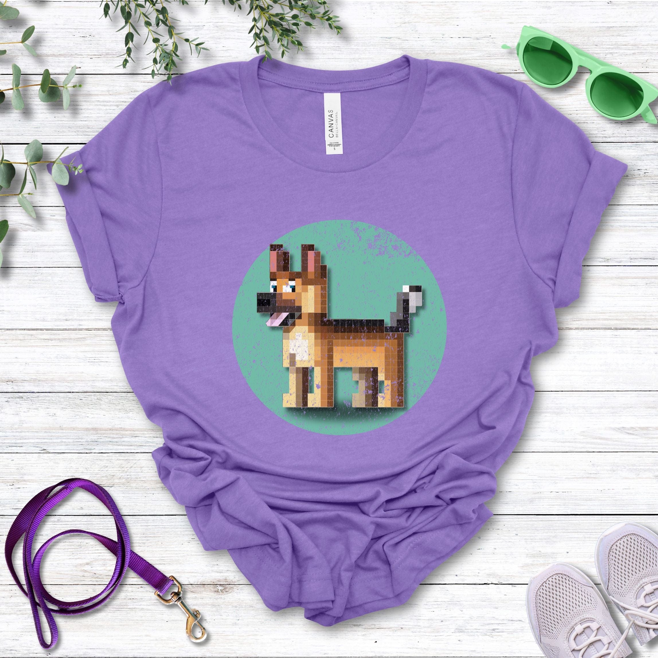 T-Shirt Heather Team Purple / S Pixel Town German Shepherd Premium Unisex T-Shirt --reallyintothat