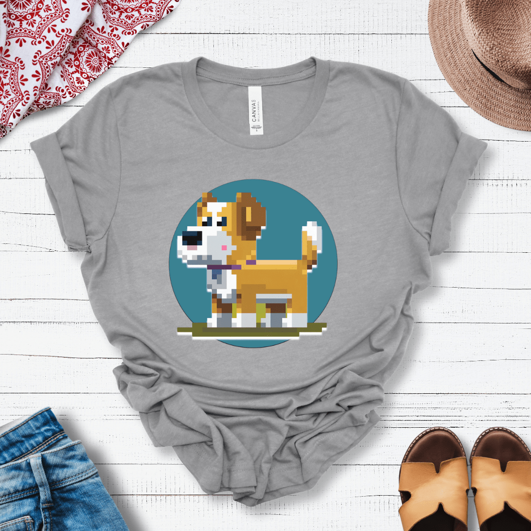 T-Shirt Athletic Heather / S Pixel Town Jack Russell Premium Unisex Tee - Fun Casual Wear for Dog Lovers --reallyintothat