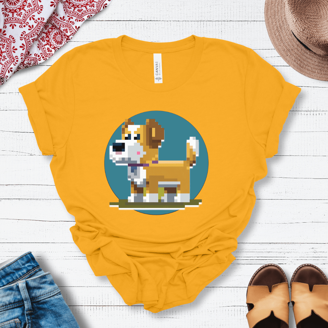 T-Shirt Gold / S Pixel Town Jack Russell Premium Unisex Tee - Fun Casual Wear for Dog Lovers --reallyintothat