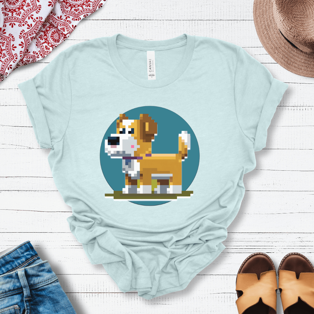 T-Shirt Heather Ice Blue / S Pixel Town Jack Russell Premium Unisex Tee - Fun Casual Wear for Dog Lovers --reallyintothat