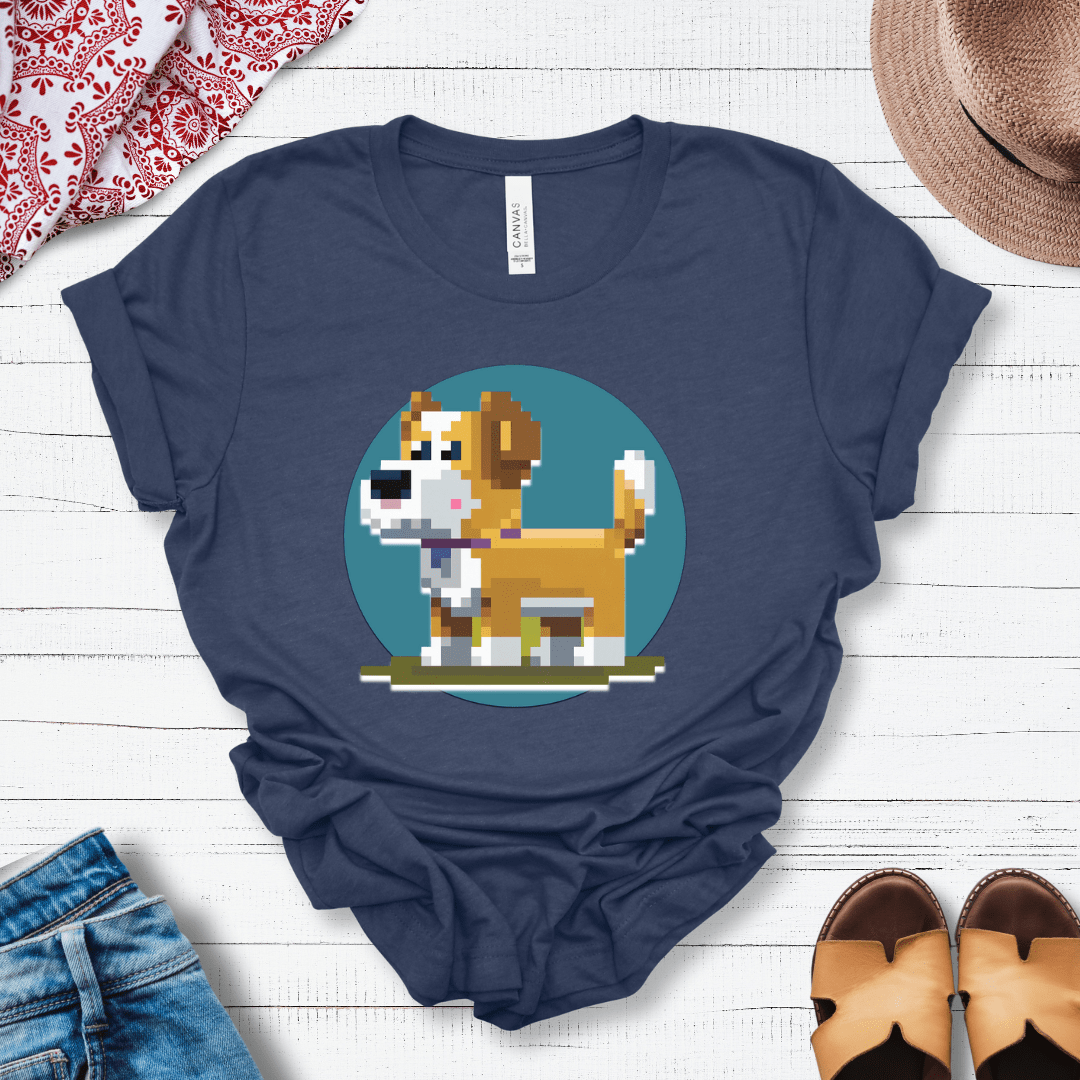 T-Shirt Heather Navy / S Pixel Town Jack Russell Premium Unisex Tee - Fun Casual Wear for Dog Lovers --reallyintothat