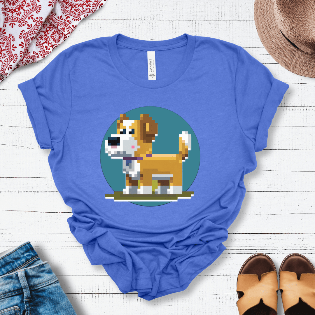 T-Shirt Heather True Royal / S Pixel Town Jack Russell Premium Unisex Tee - Fun Casual Wear for Dog Lovers --reallyintothat