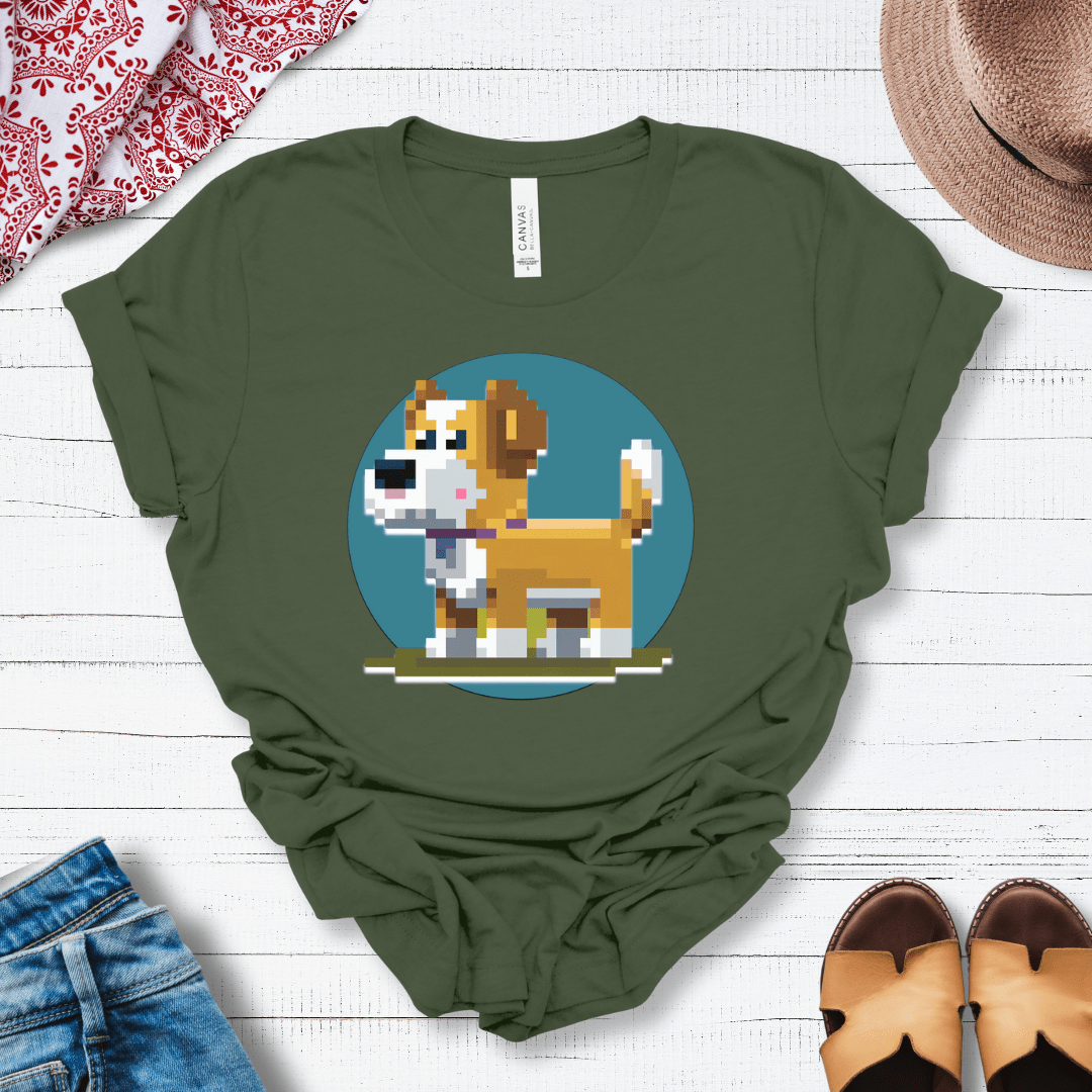 T-Shirt Military Green / S Pixel Town Jack Russell Premium Unisex Tee - Fun Casual Wear for Dog Lovers --reallyintothat