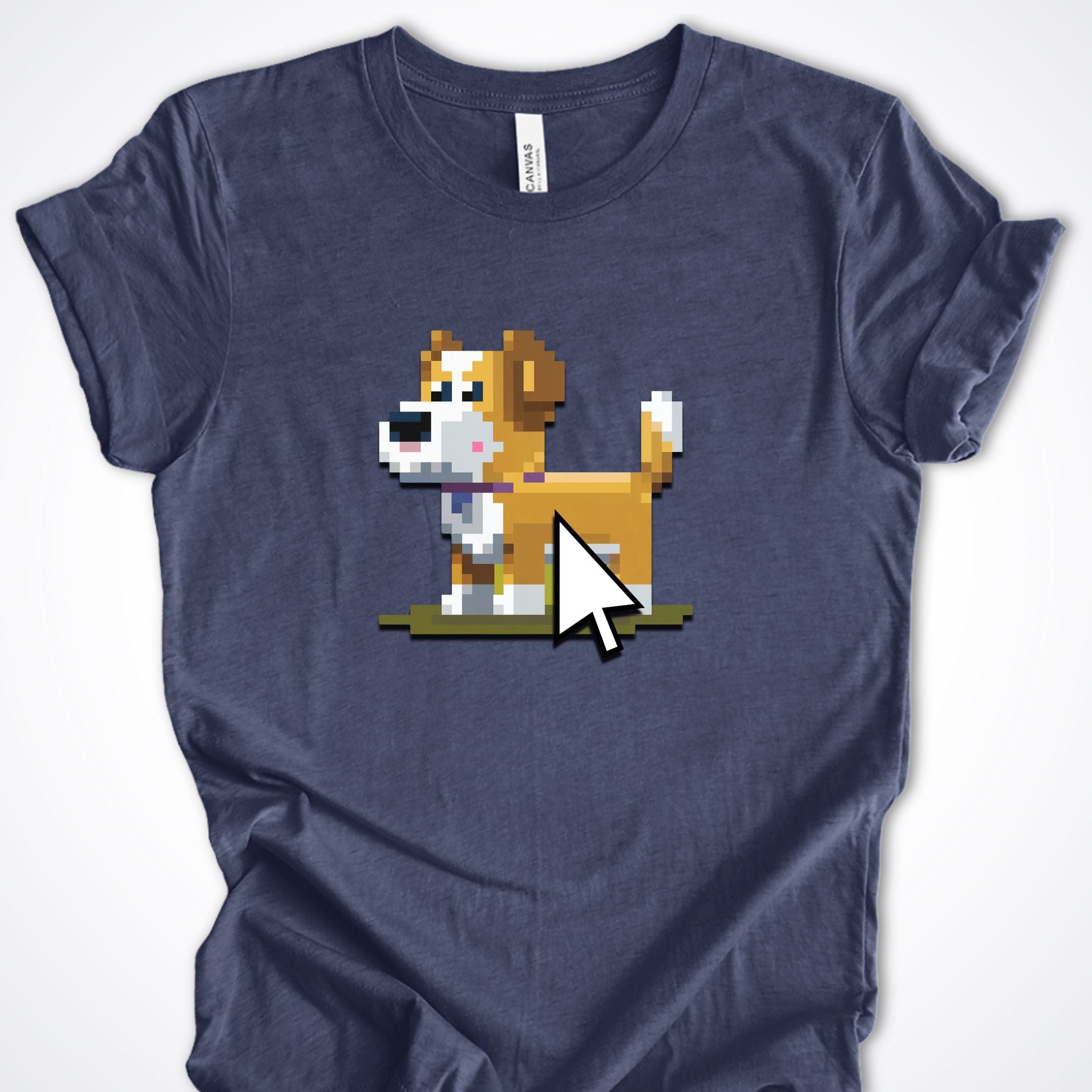 T-Shirt Heather Navy / S Pixel Town Mouse Face Premium Unisex T-Shirt ReallyintoDogs