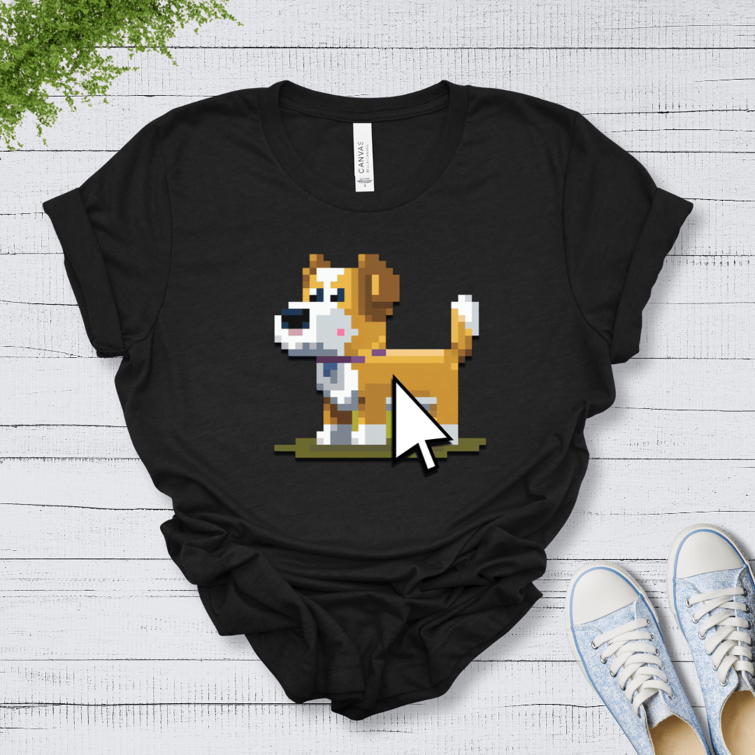 T-Shirt Black Heather / S Pixel Town Mouse Face Premium Unisex Tee - Fun Casual Wear for Dog Lovers --reallyintothat