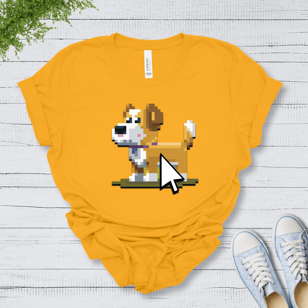 T-Shirt Gold / S Pixel Town Mouse Face Premium Unisex Tee - Fun Casual Wear for Dog Lovers --reallyintothat