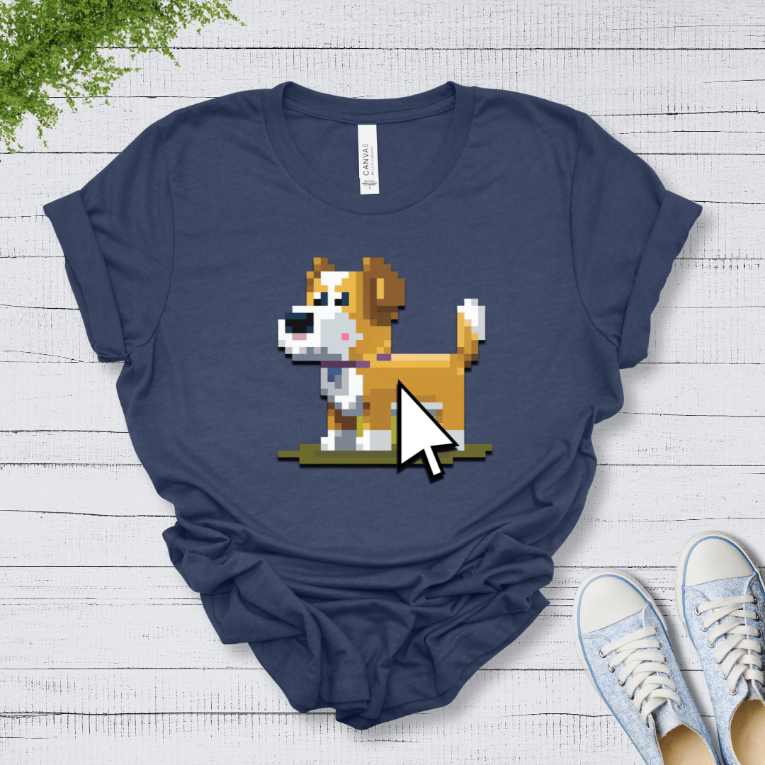 T-Shirt Heather Navy / S Pixel Town Mouse Face Premium Unisex Tee - Fun Casual Wear for Dog Lovers --reallyintothat