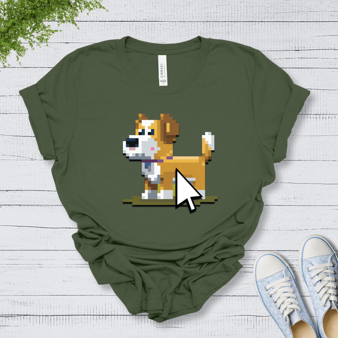 T-Shirt Military Green / S Pixel Town Mouse Face Premium Unisex Tee - Fun Casual Wear for Dog Lovers --reallyintothat