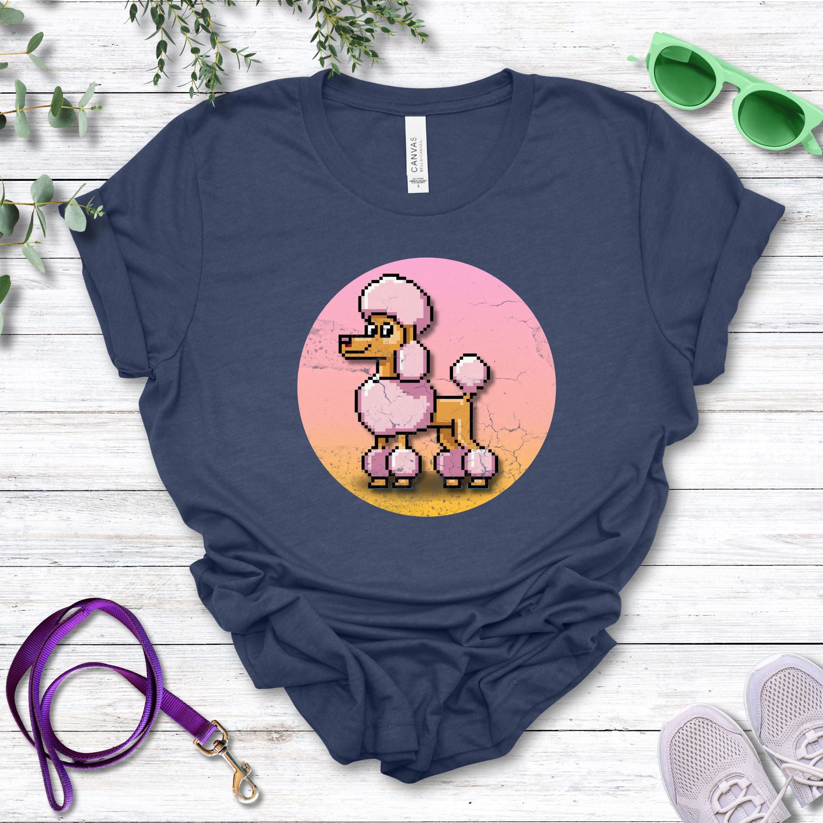 T-Shirt Heather Navy / S Pixel Town Poodle Premium Unisex T-Shirt --reallyintothat