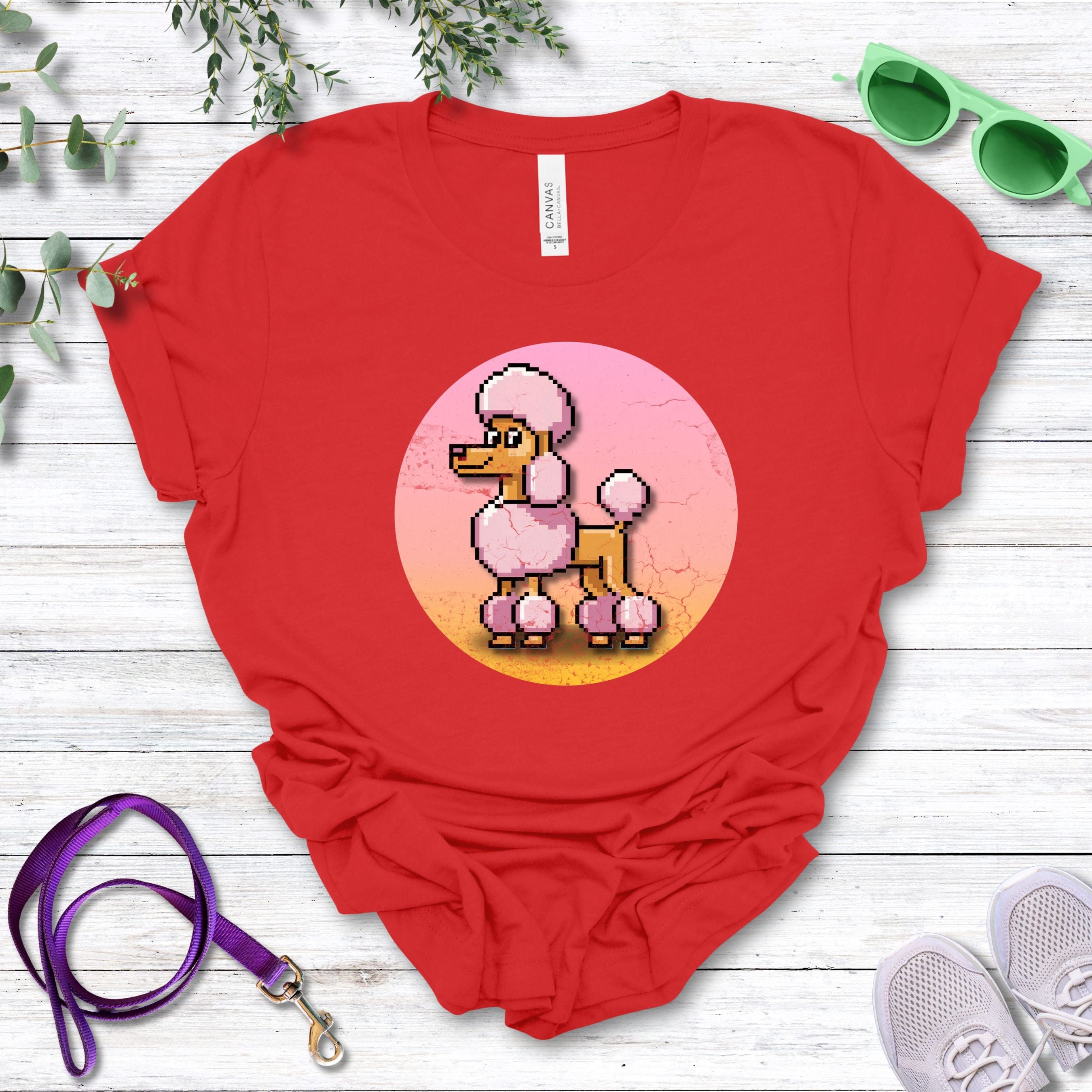 T-Shirt Red / S Pixel Town Poodle Premium Unisex T-Shirt --reallyintothat