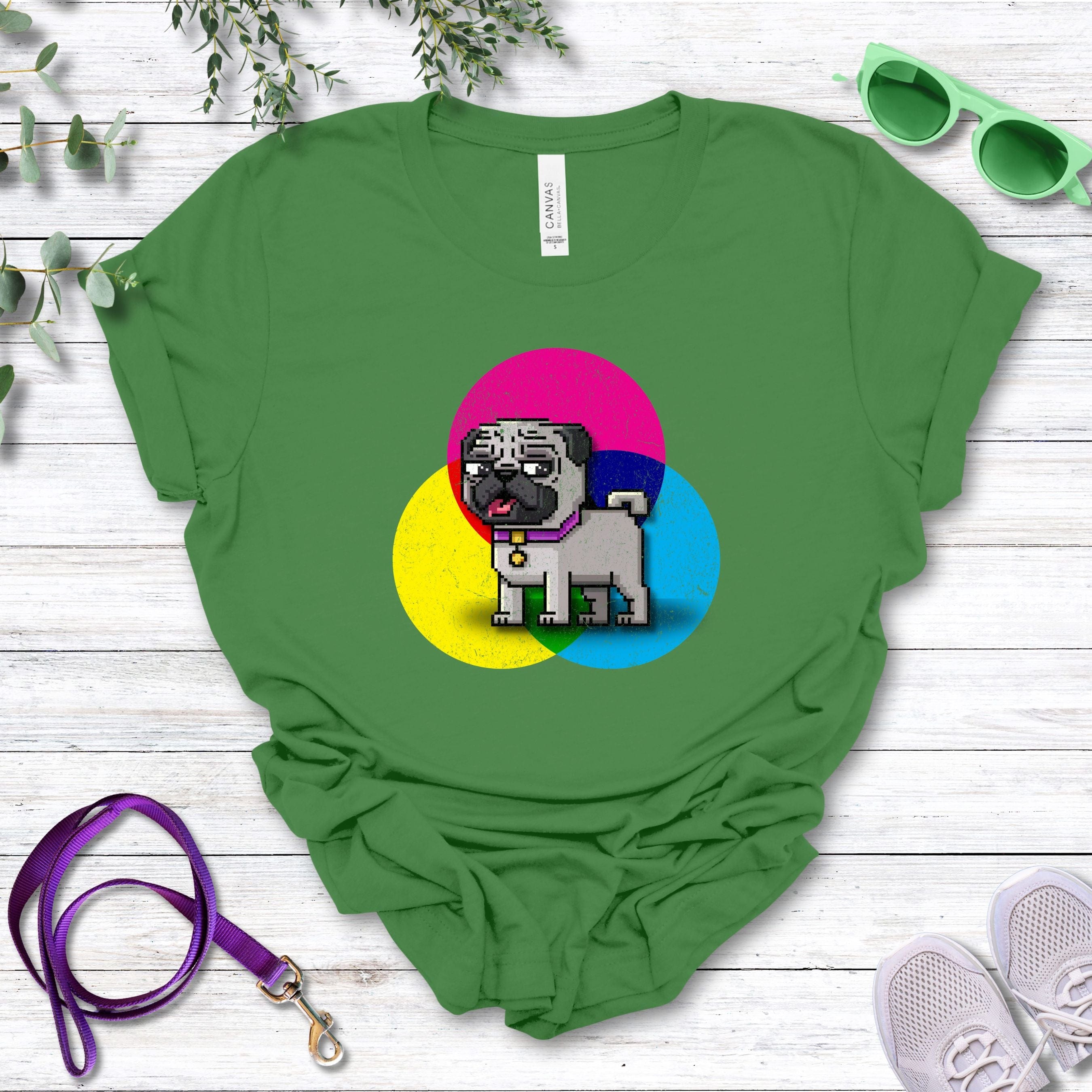 T-Shirt Leaf / S Pixel Town Pug Premium Unisex T-Shirt --reallyintothat