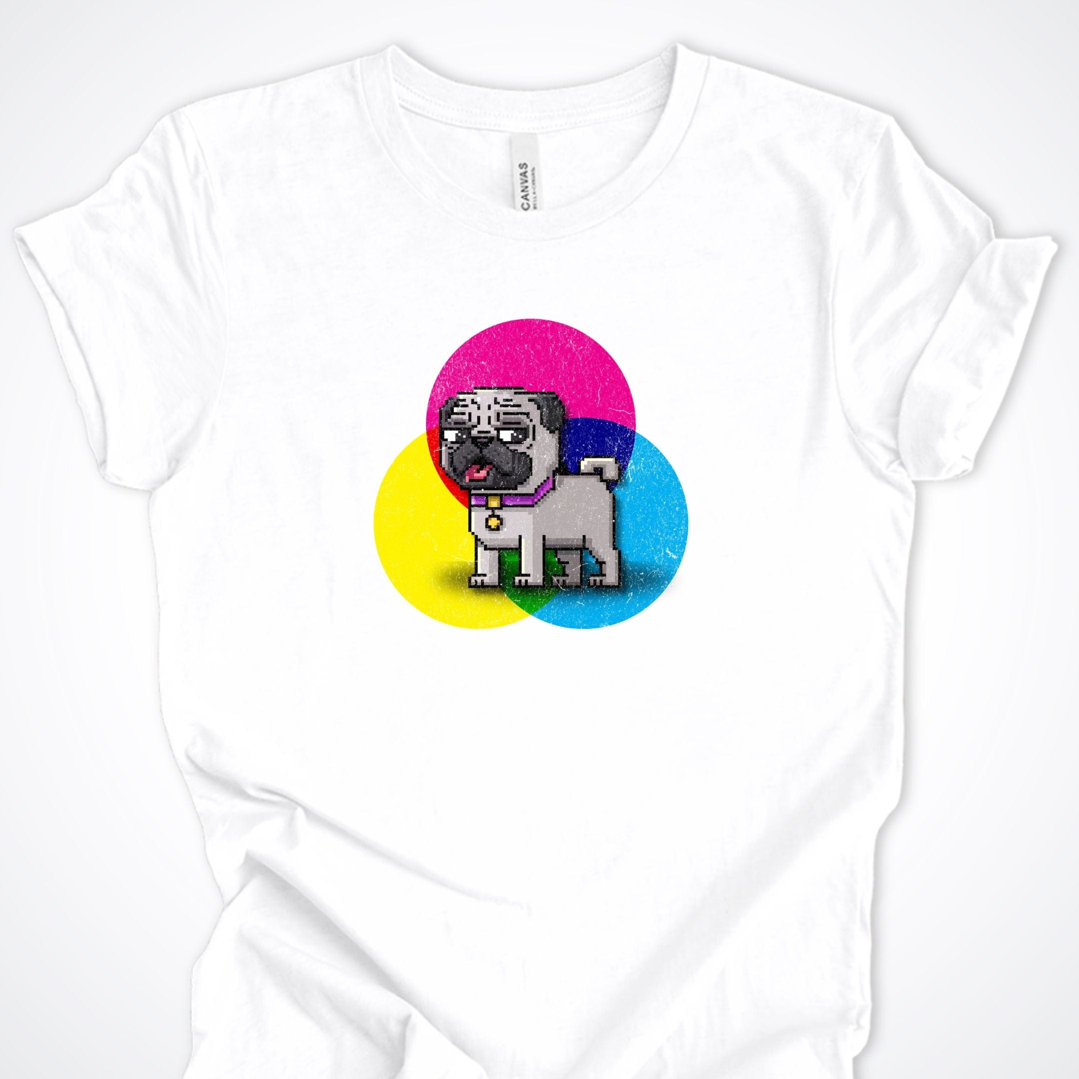 T-Shirt White / S Pixel Town Pug Premium Unisex T-Shirt ReallyintoDogs