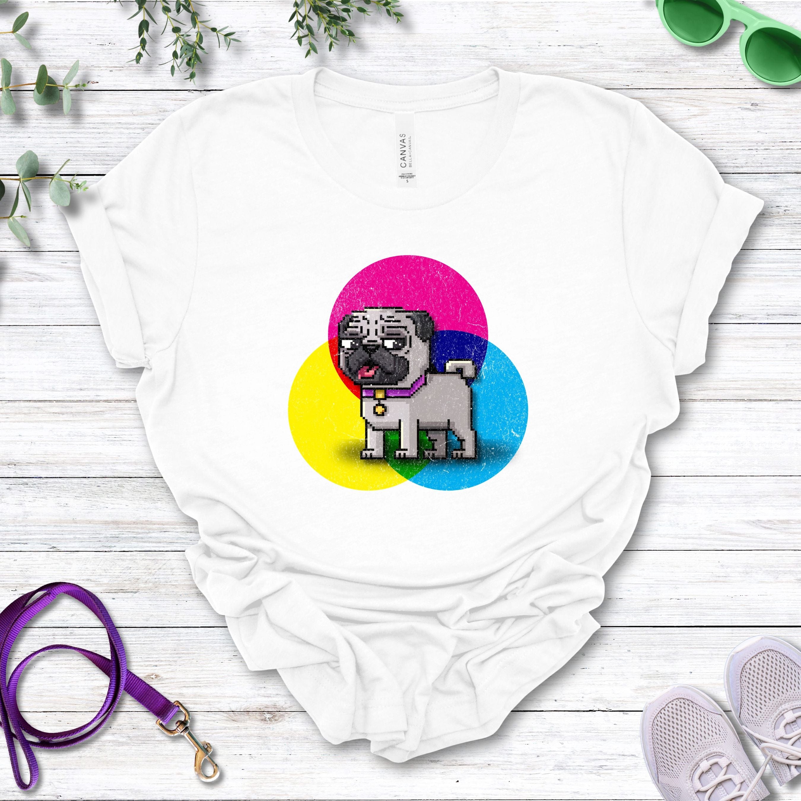 T-Shirt White / S Pixel Town Pug Premium Unisex T-Shirt --reallyintothat