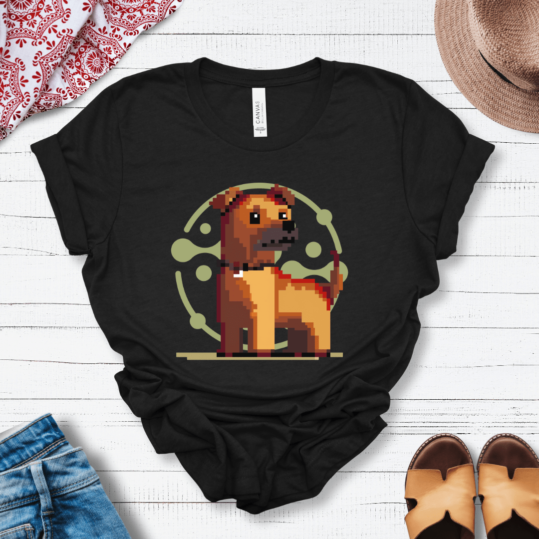 T-Shirt Black Heather / S Pixel Town Pup Premium Unisex Tee - Fun Casual Wear for Dog Lovers --reallyintothat