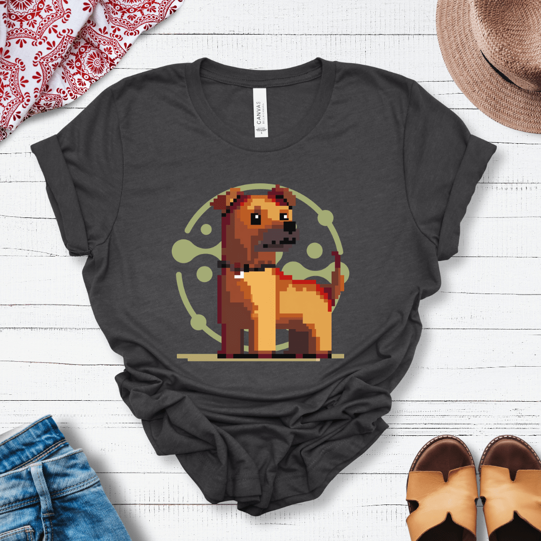 T-Shirt Dark Grey Heather / S Pixel Town Pup Premium Unisex Tee - Fun Casual Wear for Dog Lovers --reallyintothat