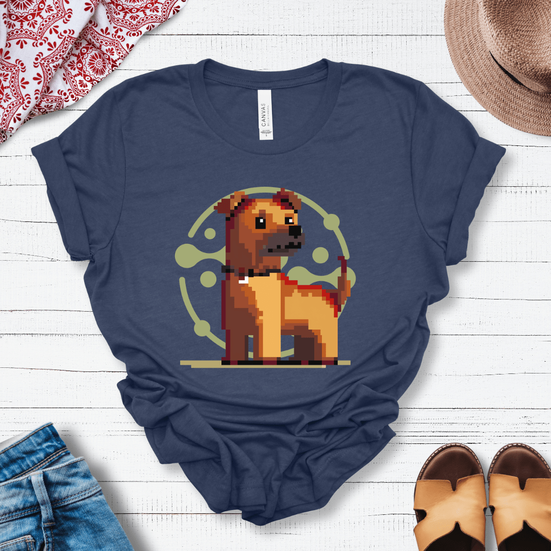 T-Shirt Heather Navy / S Pixel Town Pup Premium Unisex Tee - Fun Casual Wear for Dog Lovers --reallyintothat