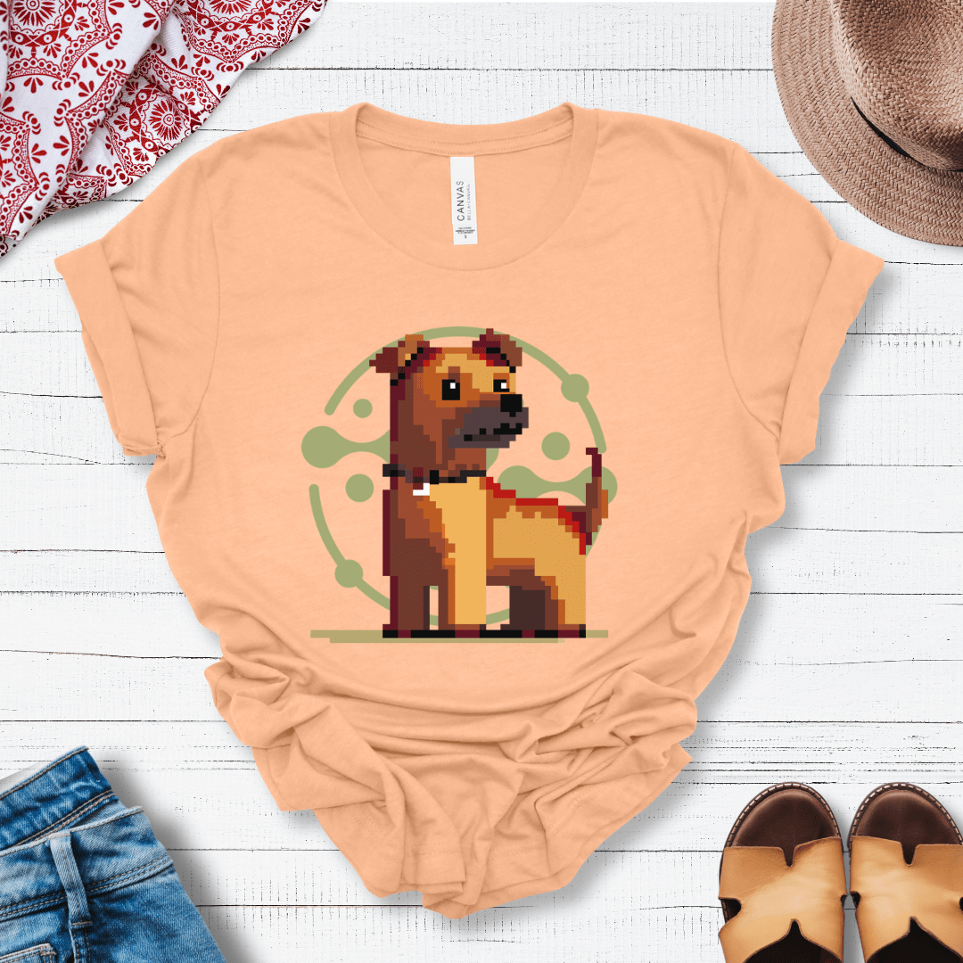 T-Shirt Heather Peach / S Pixel Town Pup Premium Unisex Tee - Fun Casual Wear for Dog Lovers --reallyintothat