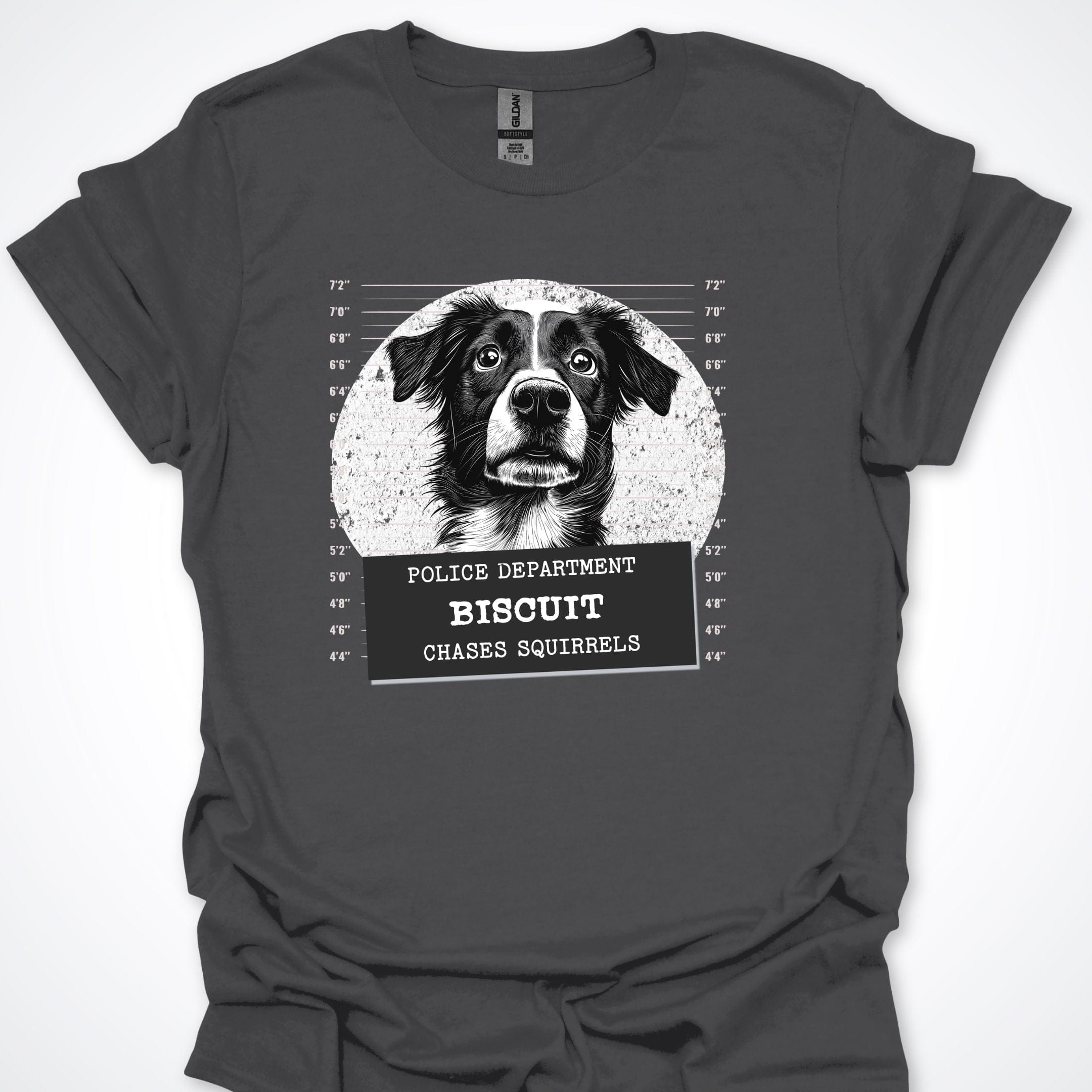 T-Shirt Charcoal / S Police Lineup - Chases Squirrels Premium Unisex T-Shirt ReallyintoDogs