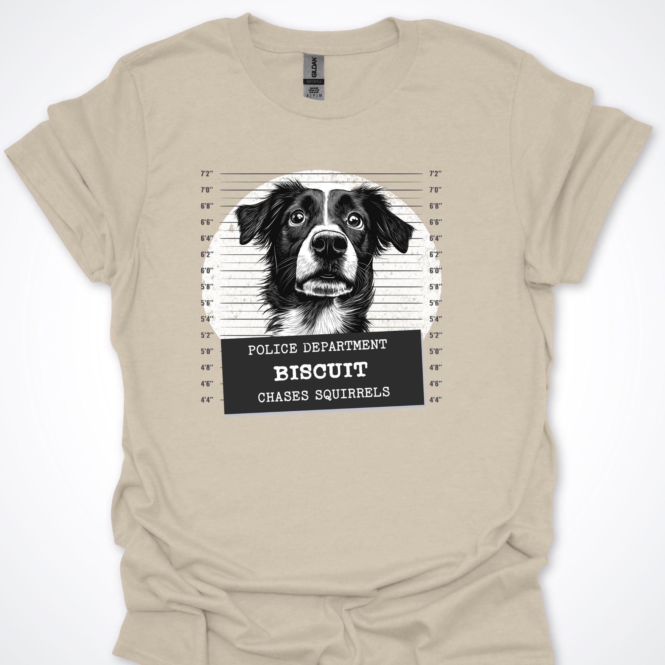 T-Shirt Natural / S Police Lineup - Chases Squirrels Premium Unisex T-Shirt ReallyintoDogs