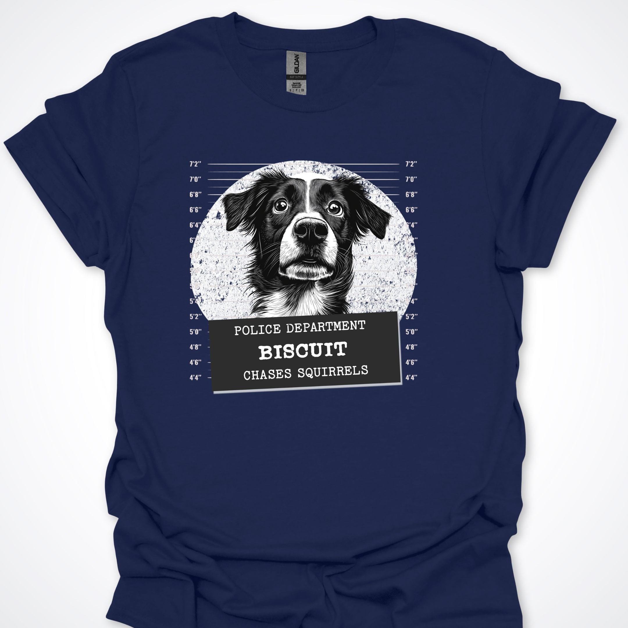 T-Shirt Navy / S Police Lineup - Chases Squirrels Premium Unisex T-Shirt ReallyintoDogs