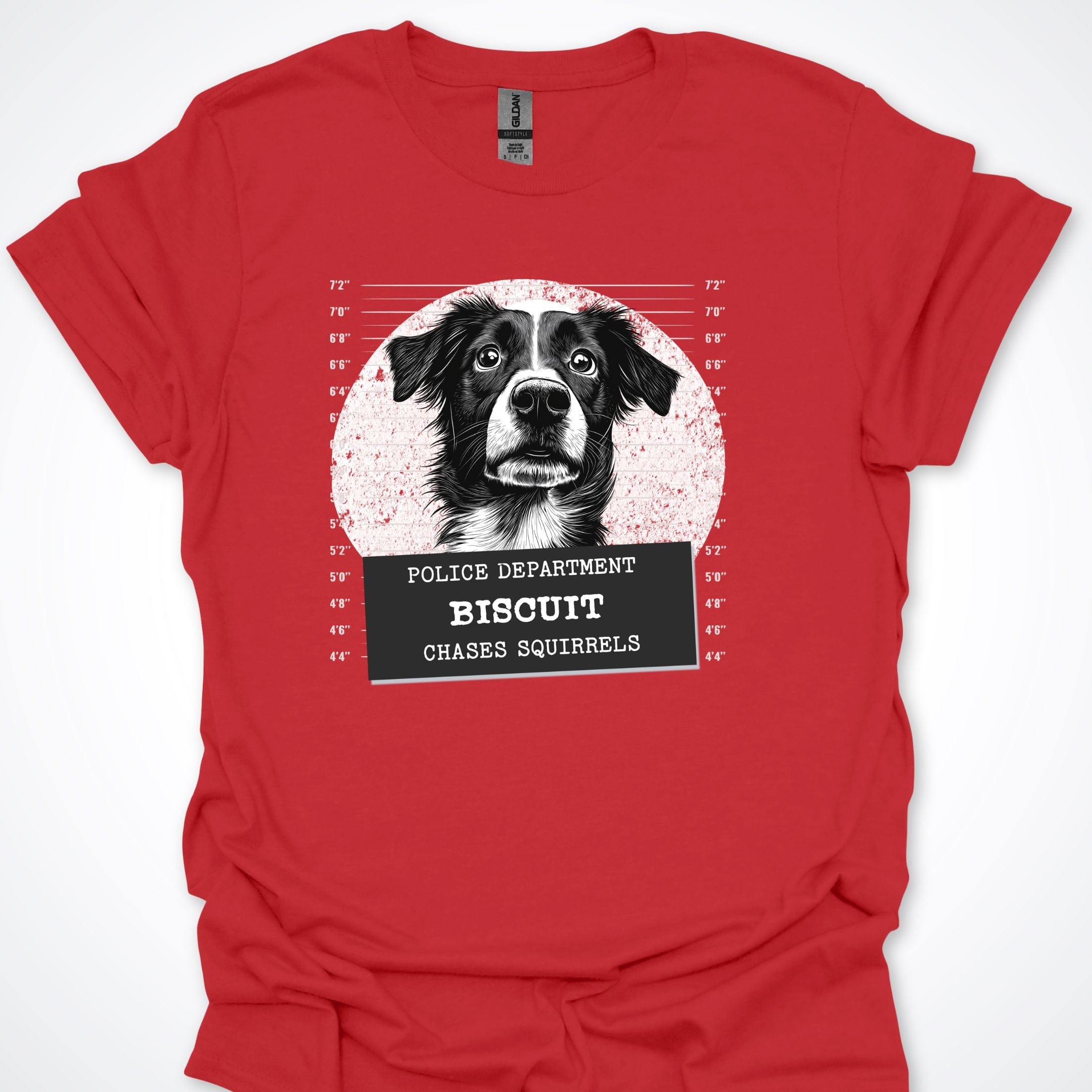 T-Shirt Red / S Police Lineup - Chases Squirrels Premium Unisex T-Shirt ReallyintoDogs