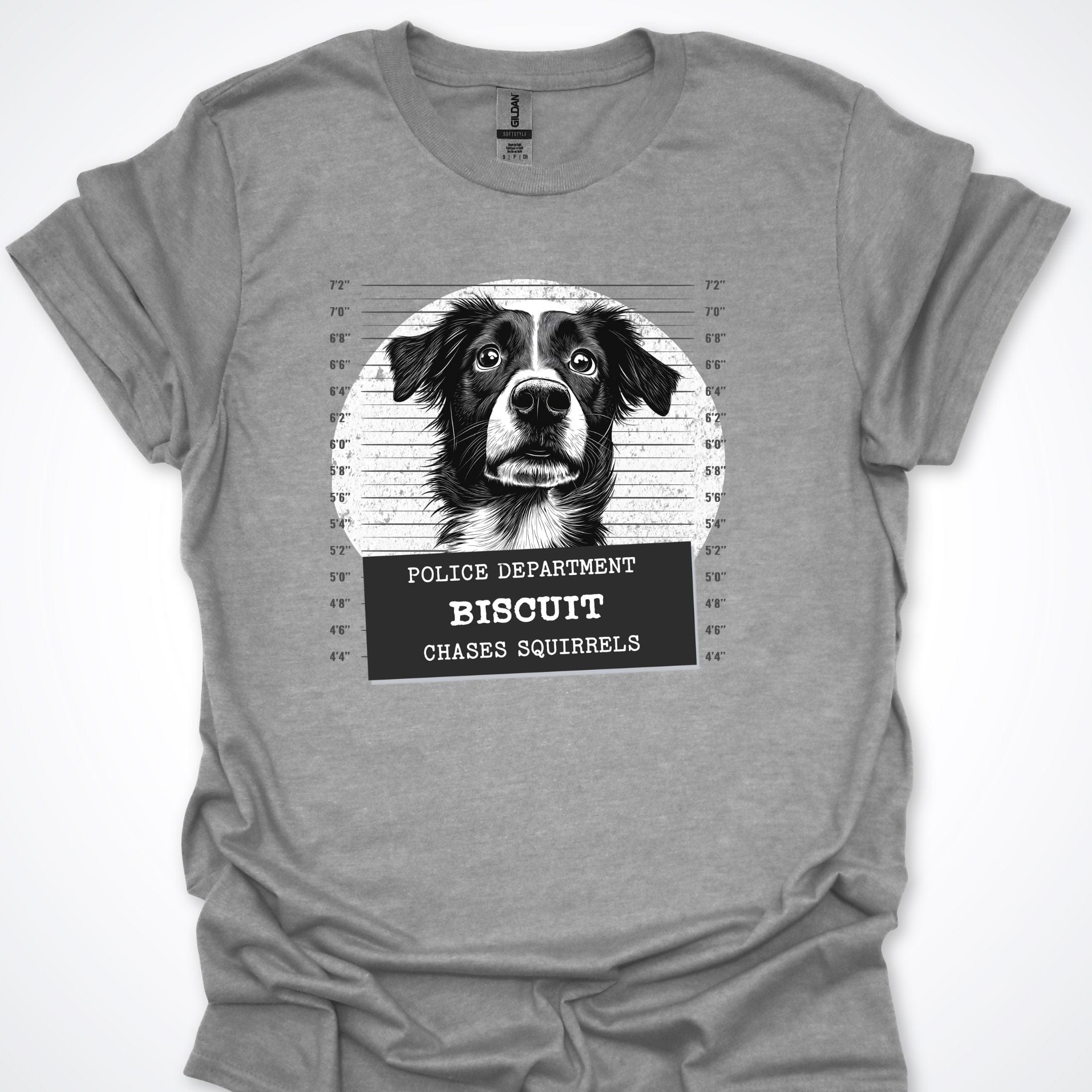 T-Shirt Sport Grey / S Police Lineup - Chases Squirrels Premium Unisex T-Shirt ReallyintoDogs