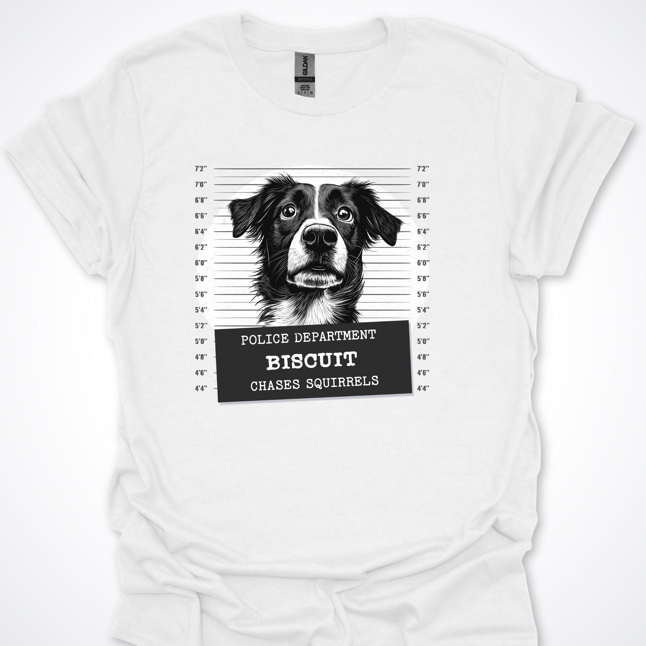 T-Shirt White / S Police Lineup - Chases Squirrels Premium Unisex T-Shirt ReallyintoDogs