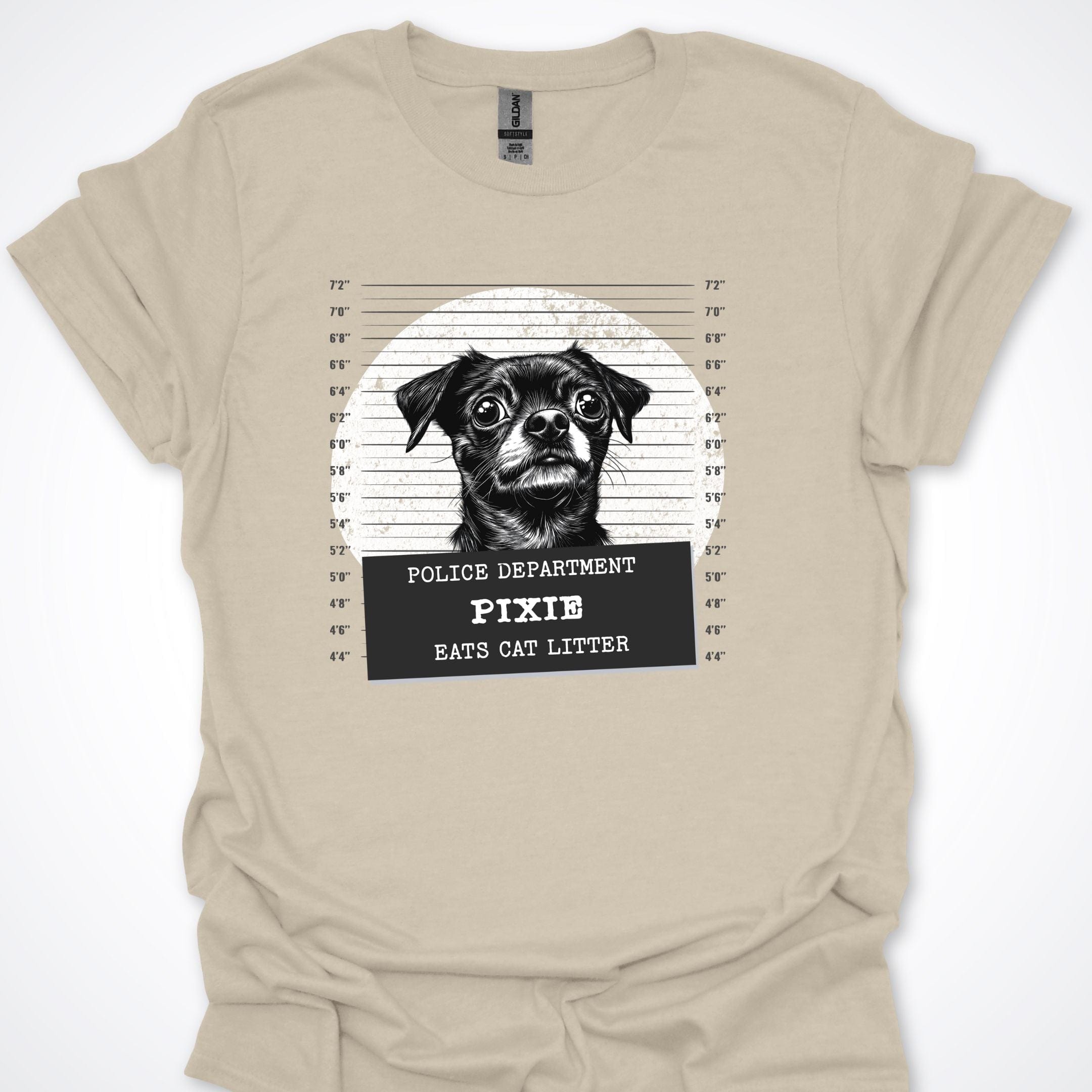 T-Shirt Natural / S Police Lineup - Eats Kitty Litter Premium Unisex T-Shirt ReallyintoDogs