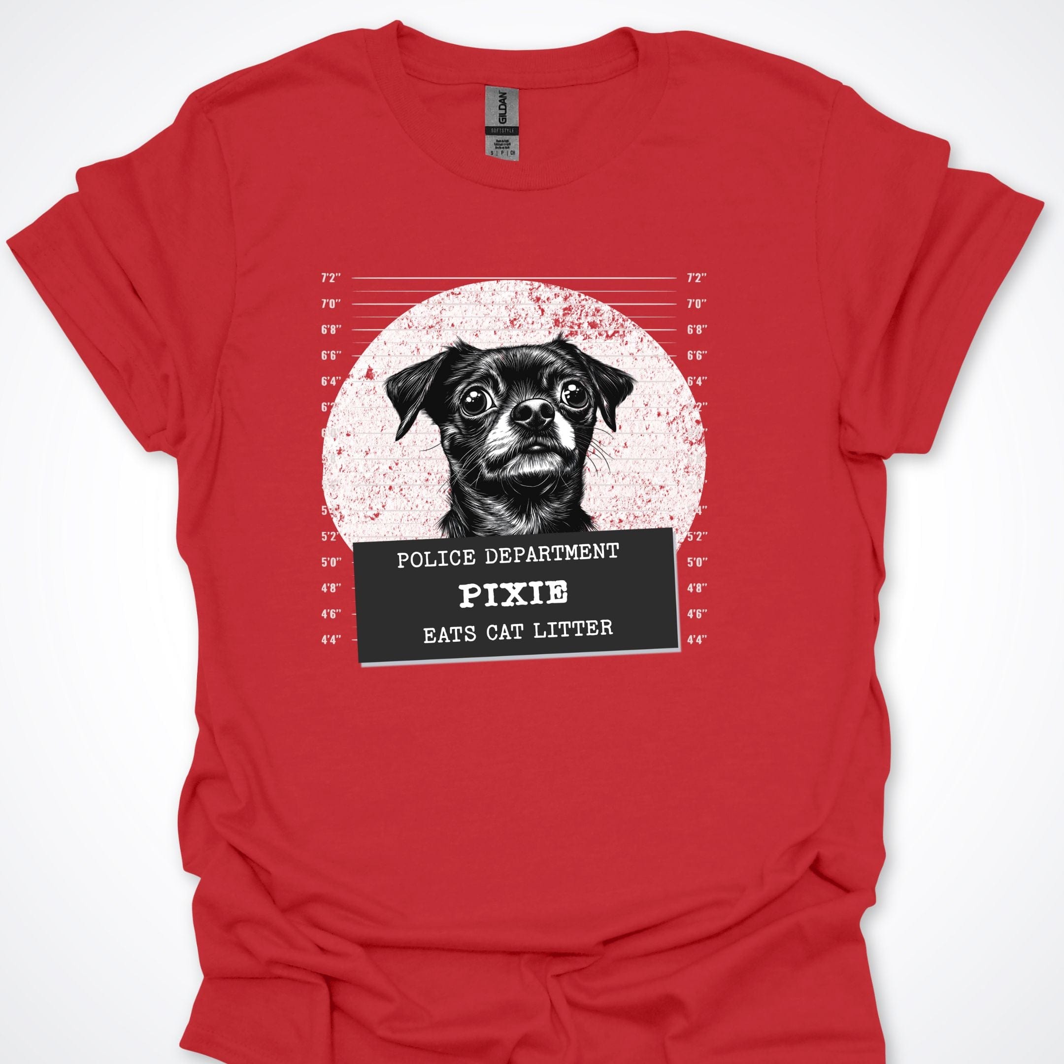 T-Shirt Red / S Police Lineup - Eats Kitty Litter Premium Unisex T-Shirt ReallyintoDogs