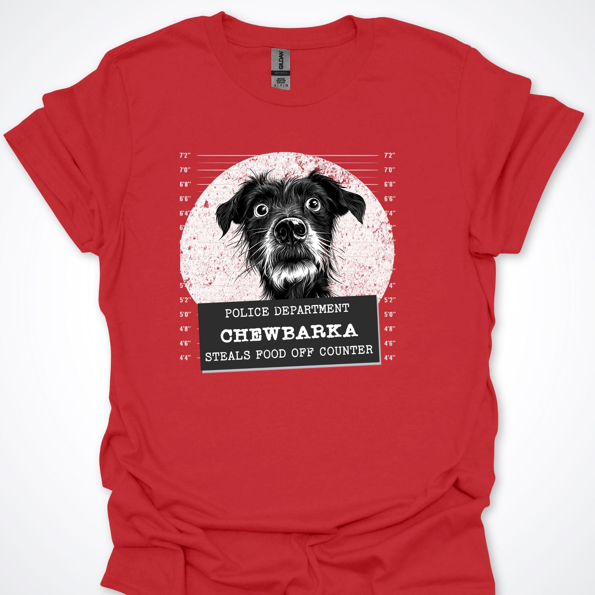 T-Shirt Red / S Police Lineup - Steals Food Off Counter Premium Unisex T-Shirt ReallyintoDogs