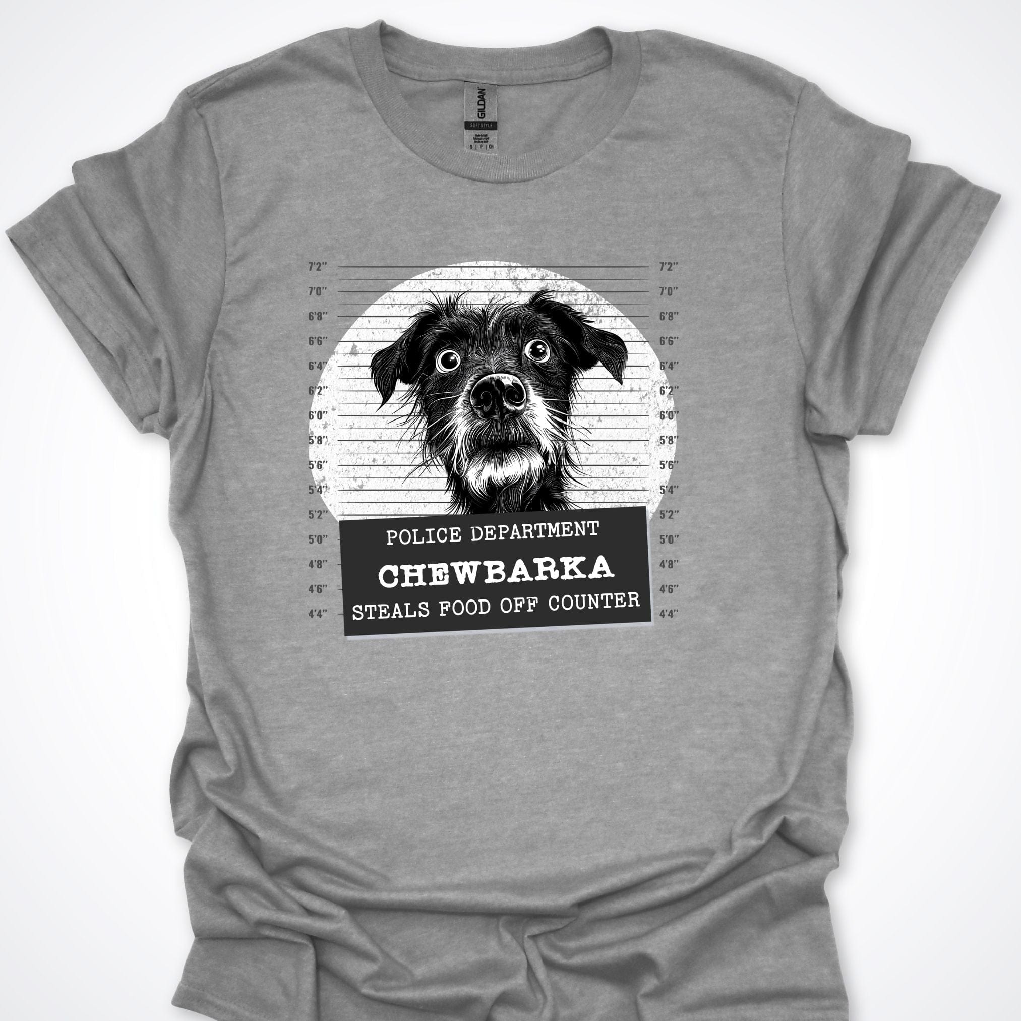 T-Shirt Sport Grey / S Police Lineup - Steals Food Off Counter Premium Unisex T-Shirt ReallyintoDogs