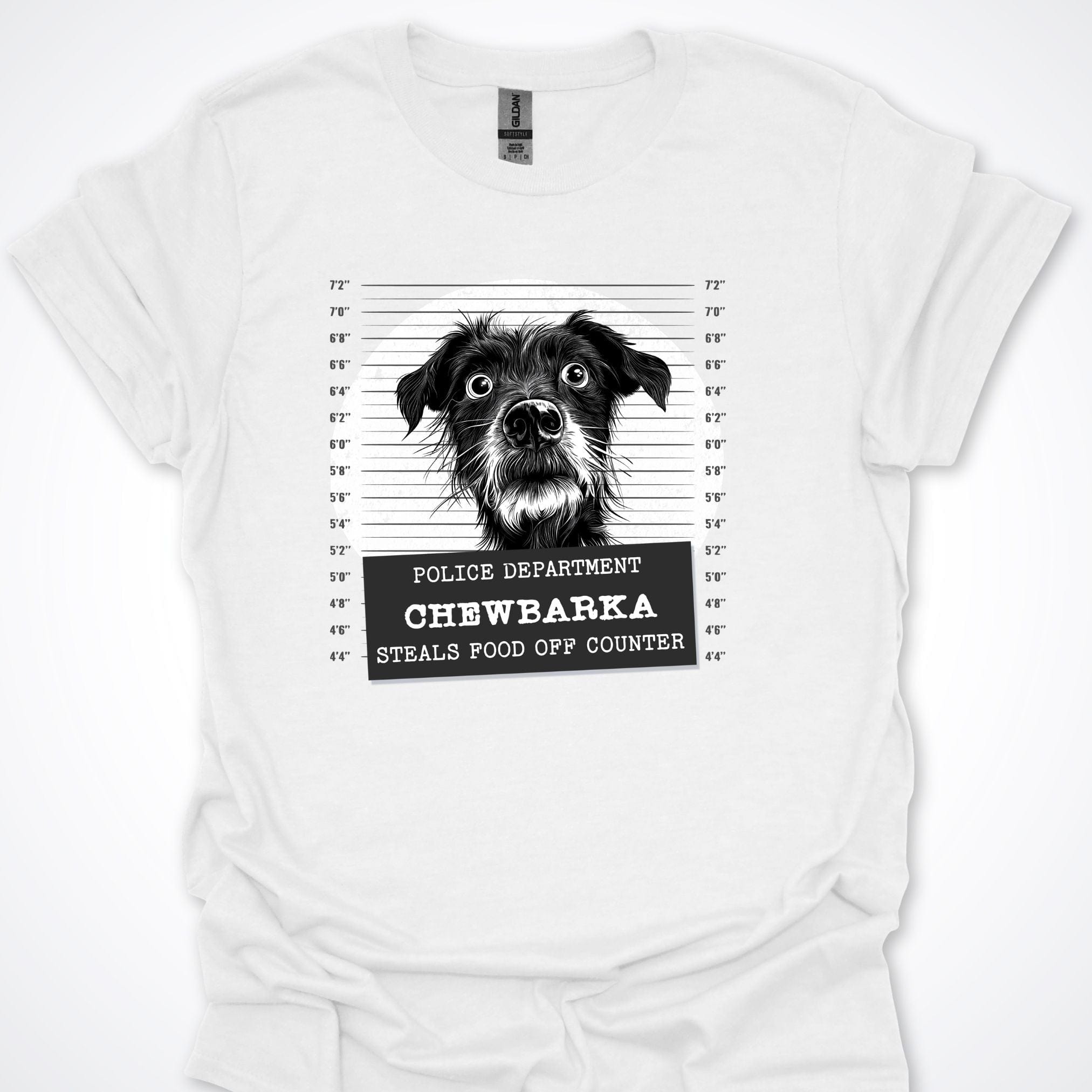 T-Shirt White / S Police Lineup - Steals Food Off Counter Premium Unisex T-Shirt ReallyintoDogs