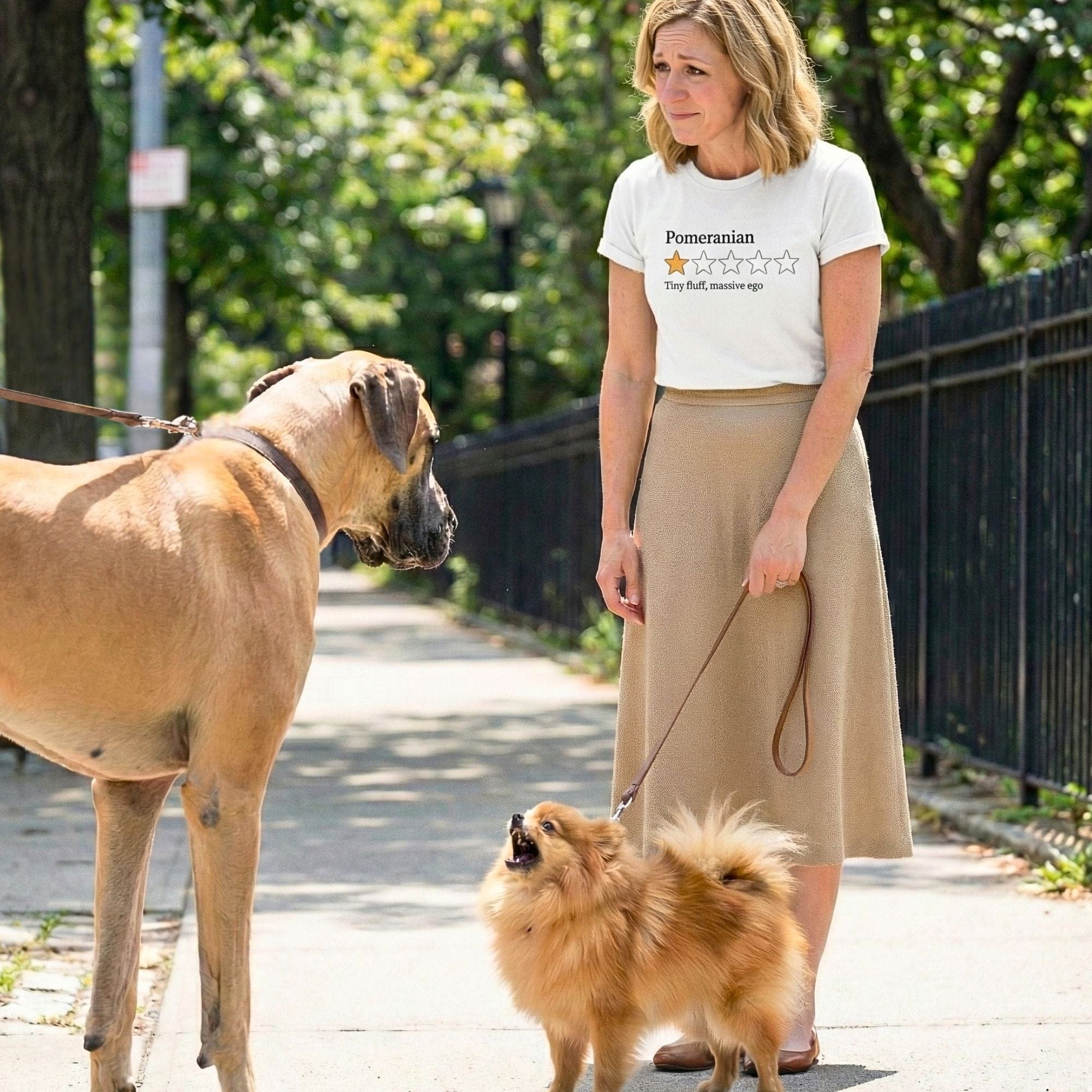 T-Shirt Pomeranian One Star Review T-Shirt ReallyintoDogs