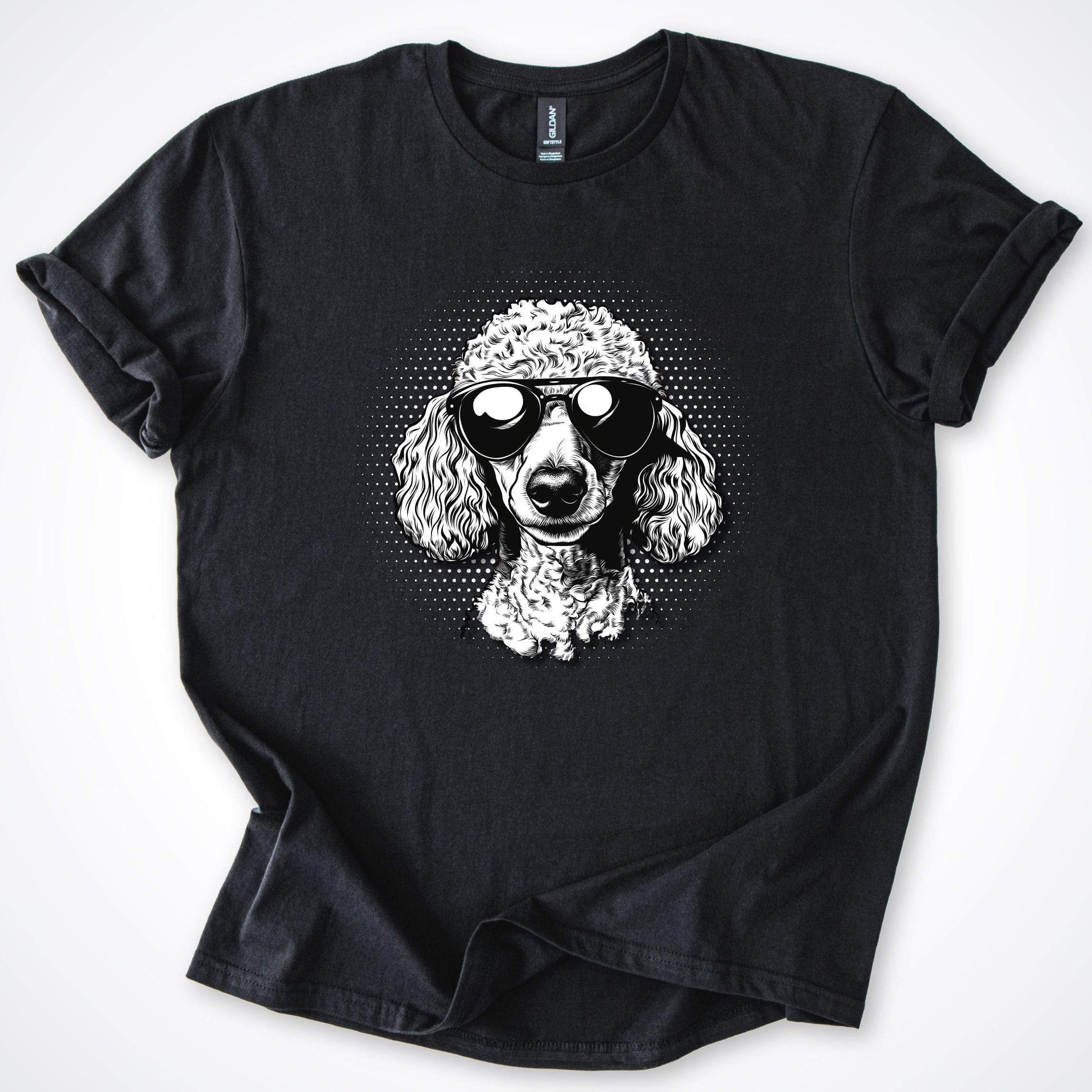 T-Shirt Black / S Poodle Cool Dog with Sunglasses T-Shirt ReallyintoDogs