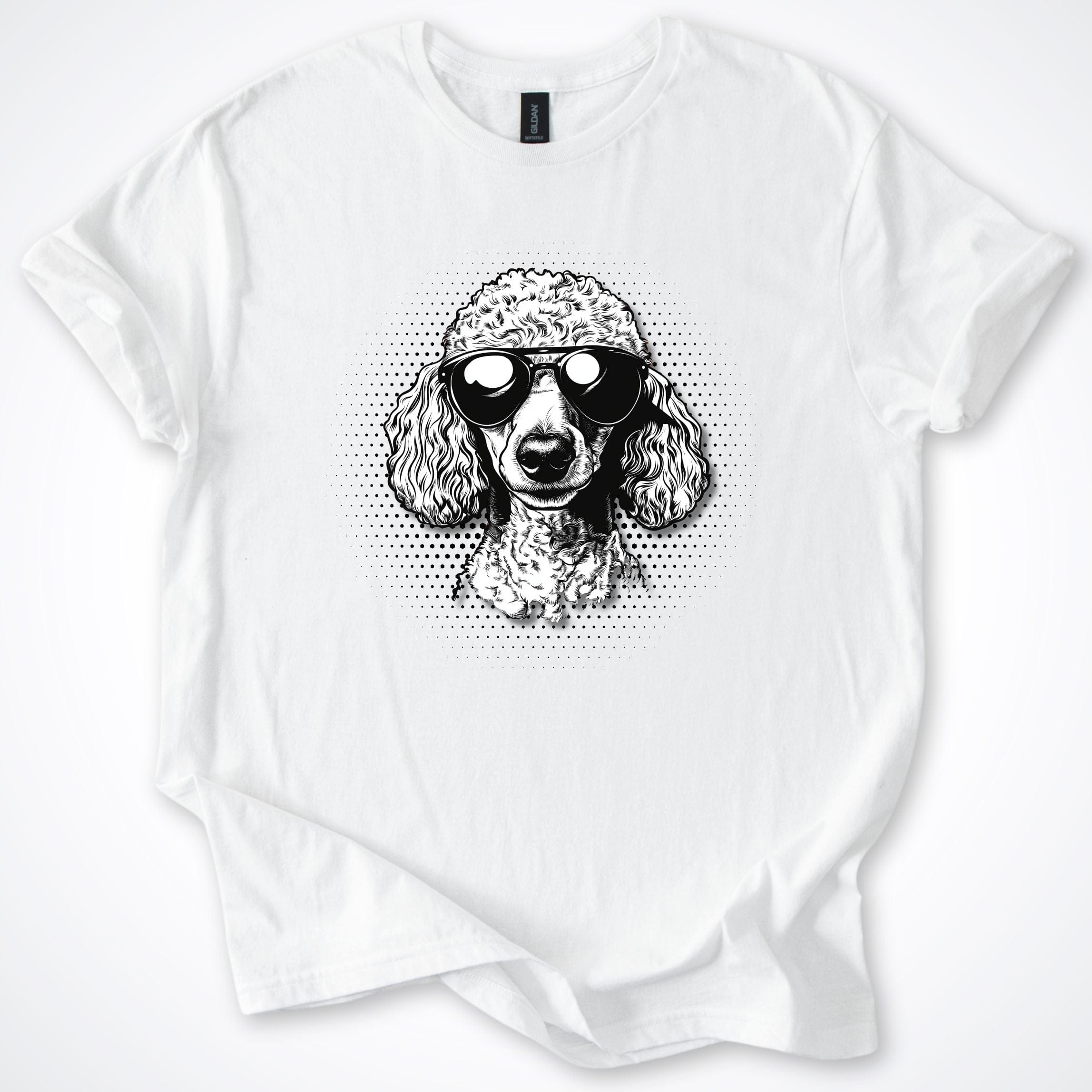 T-Shirt White / S Poodle Cool Dog with Sunglasses T-Shirt ReallyintoDogs