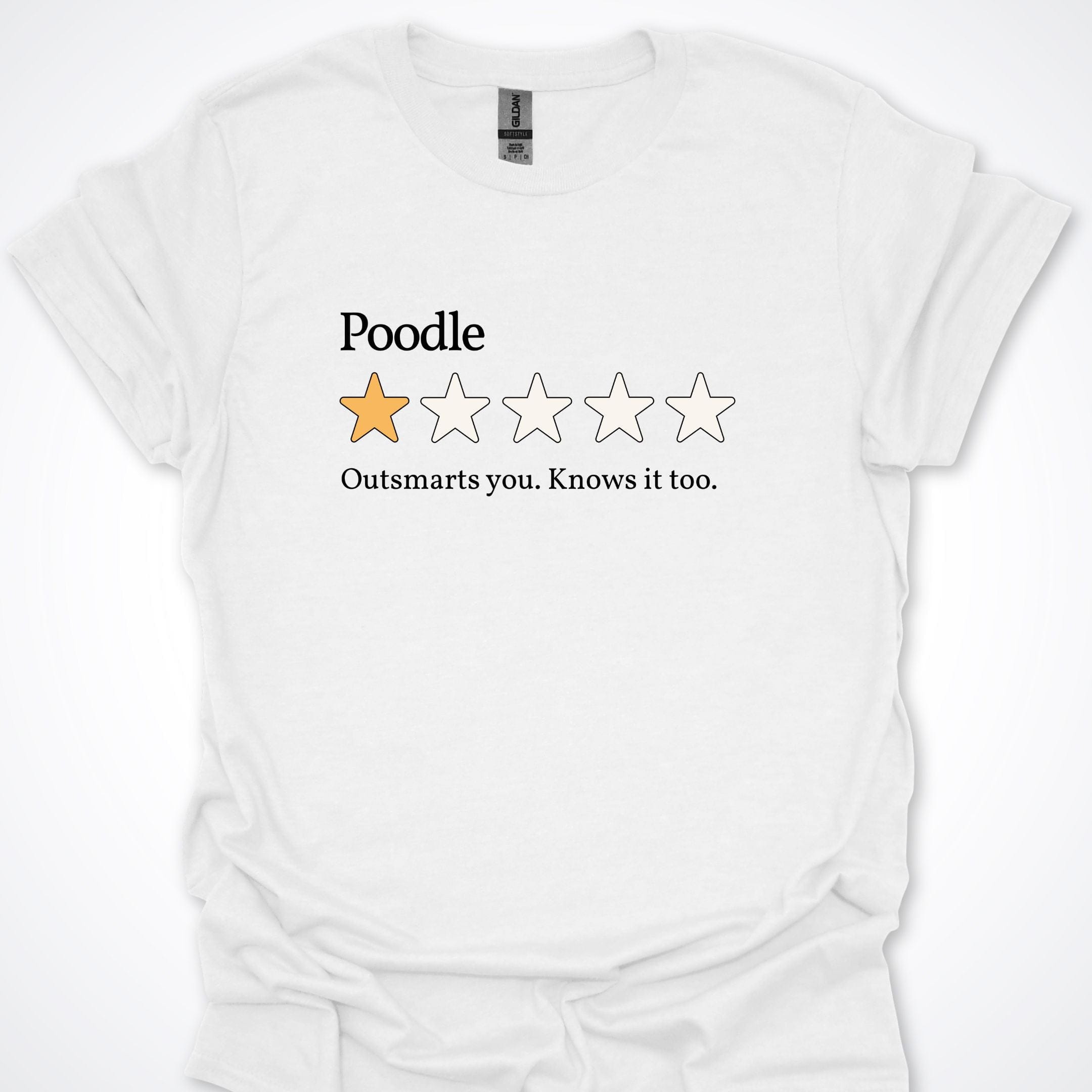 T-Shirt White / S Poodle One Star Review Premium Unisex T-Shirt ReallyintoDogs