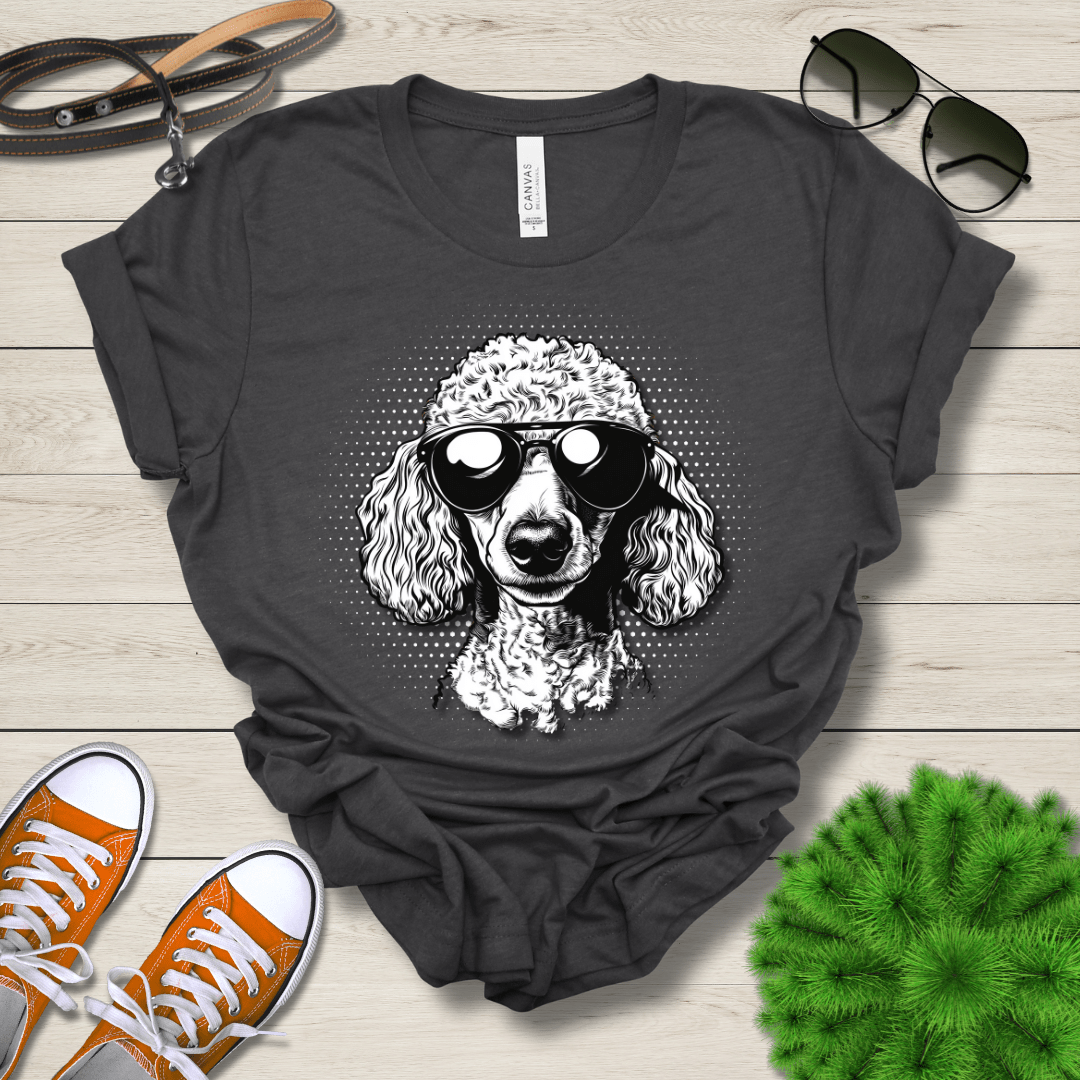 T-Shirt Dark Grey Heather / S Poodle Top Dog Cool Dog with Sunglasses Premium Unisex Tee --reallyintothat