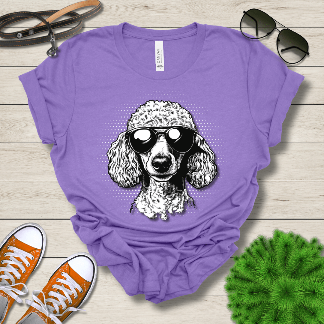 T-Shirt Heather Team Purple / S Poodle Top Dog Cool Dog with Sunglasses Premium Unisex Tee --reallyintothat