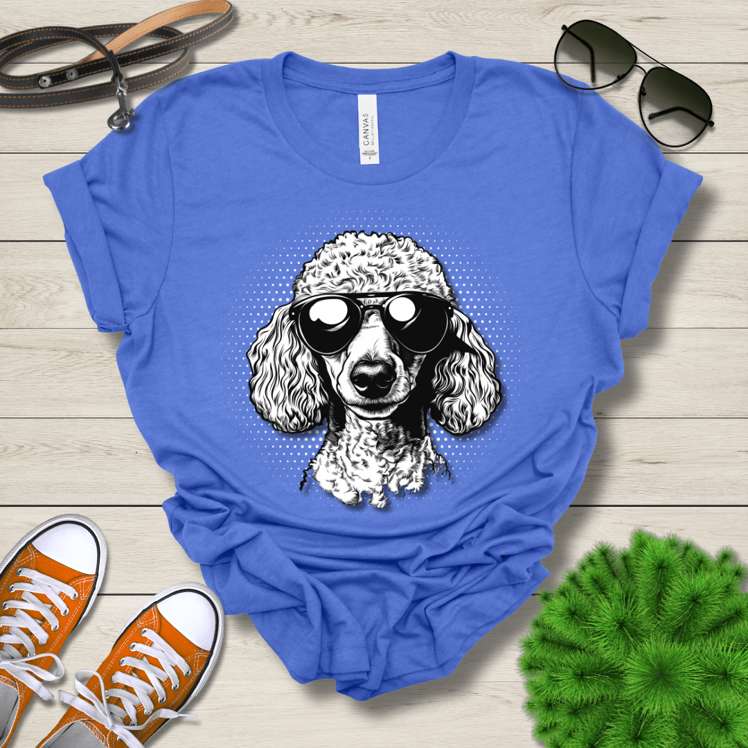 T-Shirt Heather True Royal / S Poodle Top Dog Cool Dog with Sunglasses Premium Unisex Tee --reallyintothat