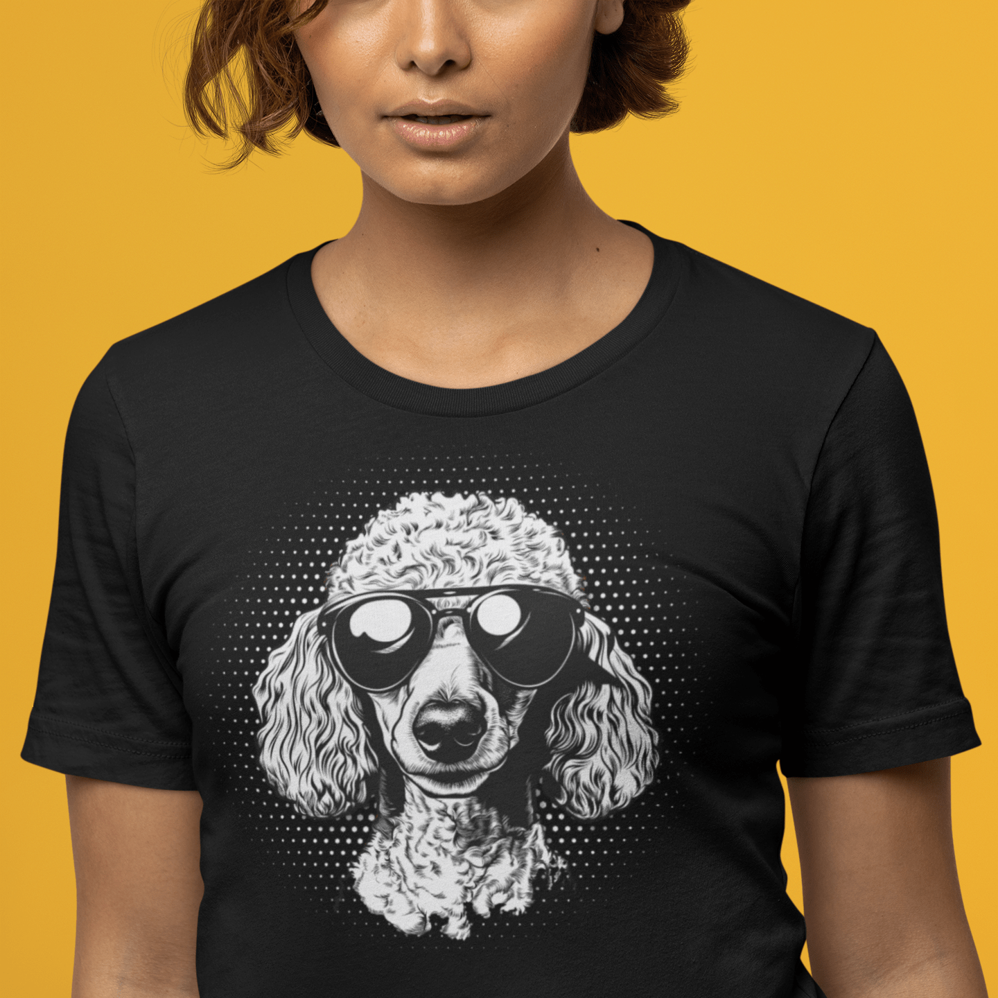 T-Shirt Poodle Top Dog Cool Dog with Sunglasses Premium Unisex Tee --reallyintothat