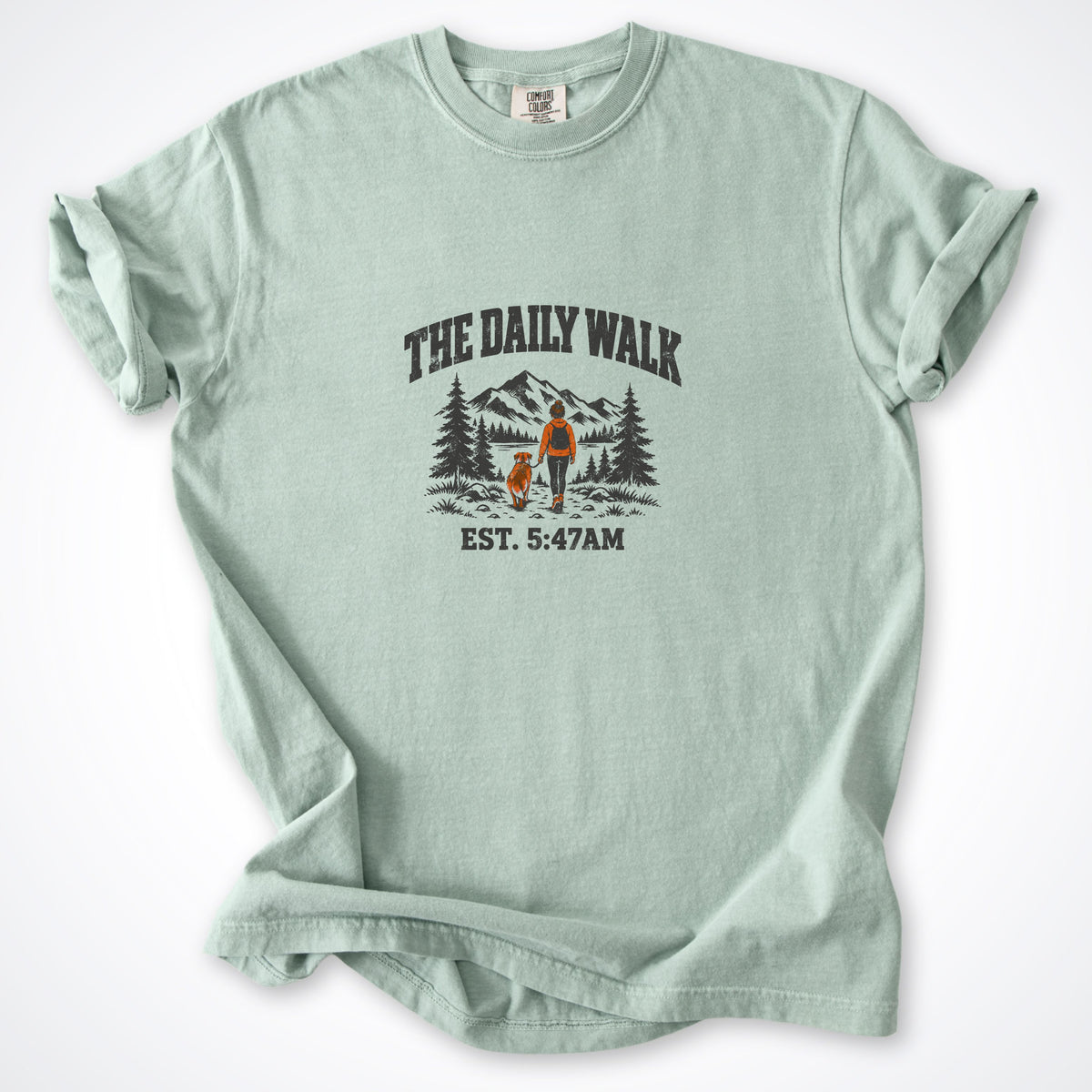 The Daily Walk. Woman & Dog Premium T-Shirt
