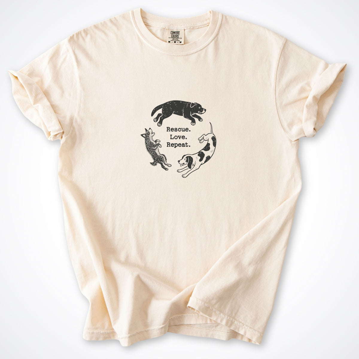 Rescue. Love. Repeat. Round and Round Premium T-Shirt