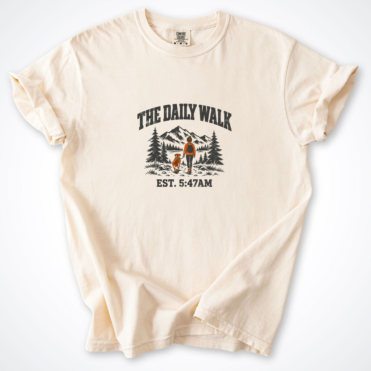 The Daily Walk. Woman & Dog Premium T-Shirt