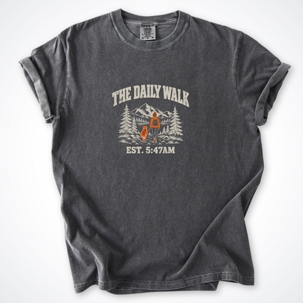 The Daily Walk. Woman & Dog Premium T-Shirt